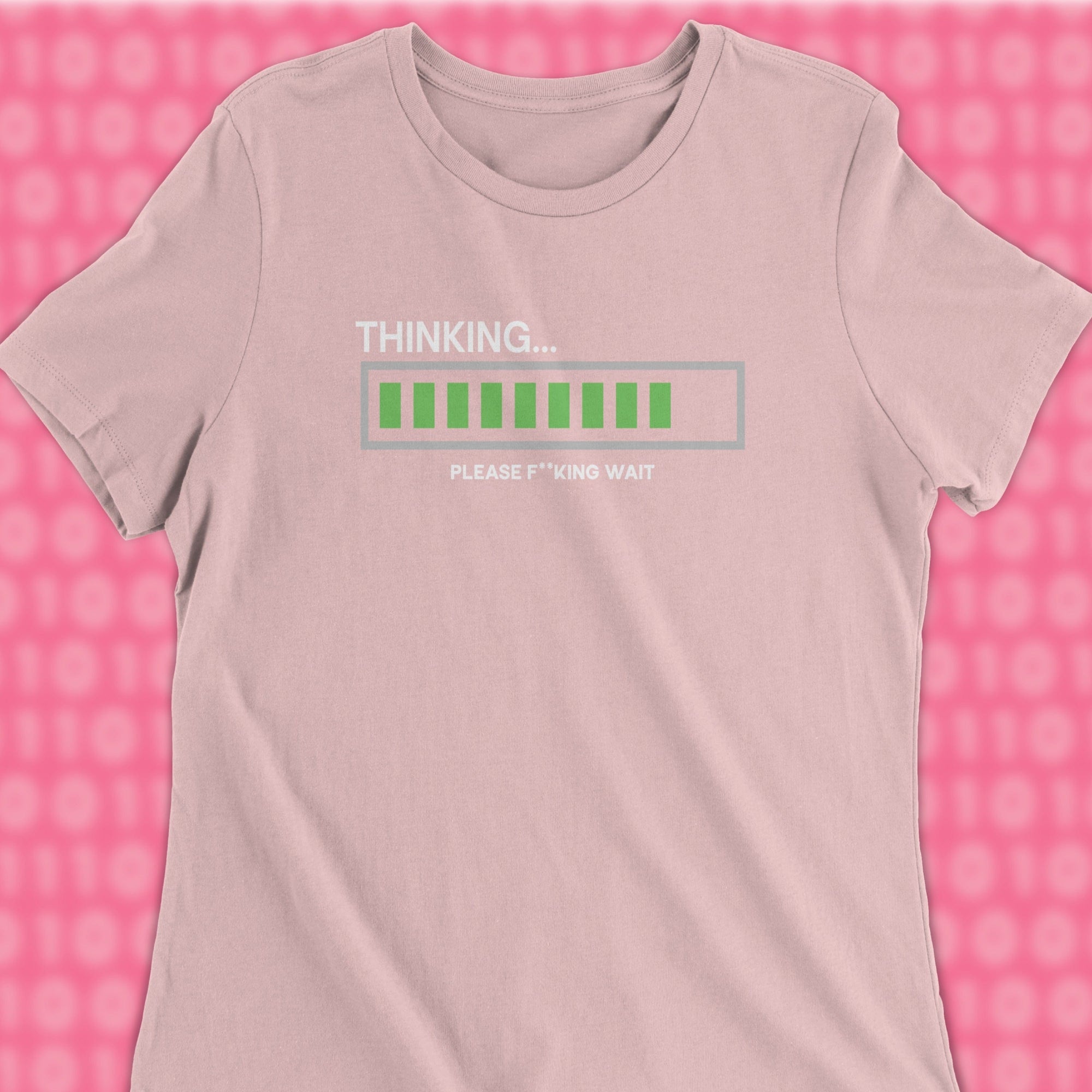 thinking loading woman shirt