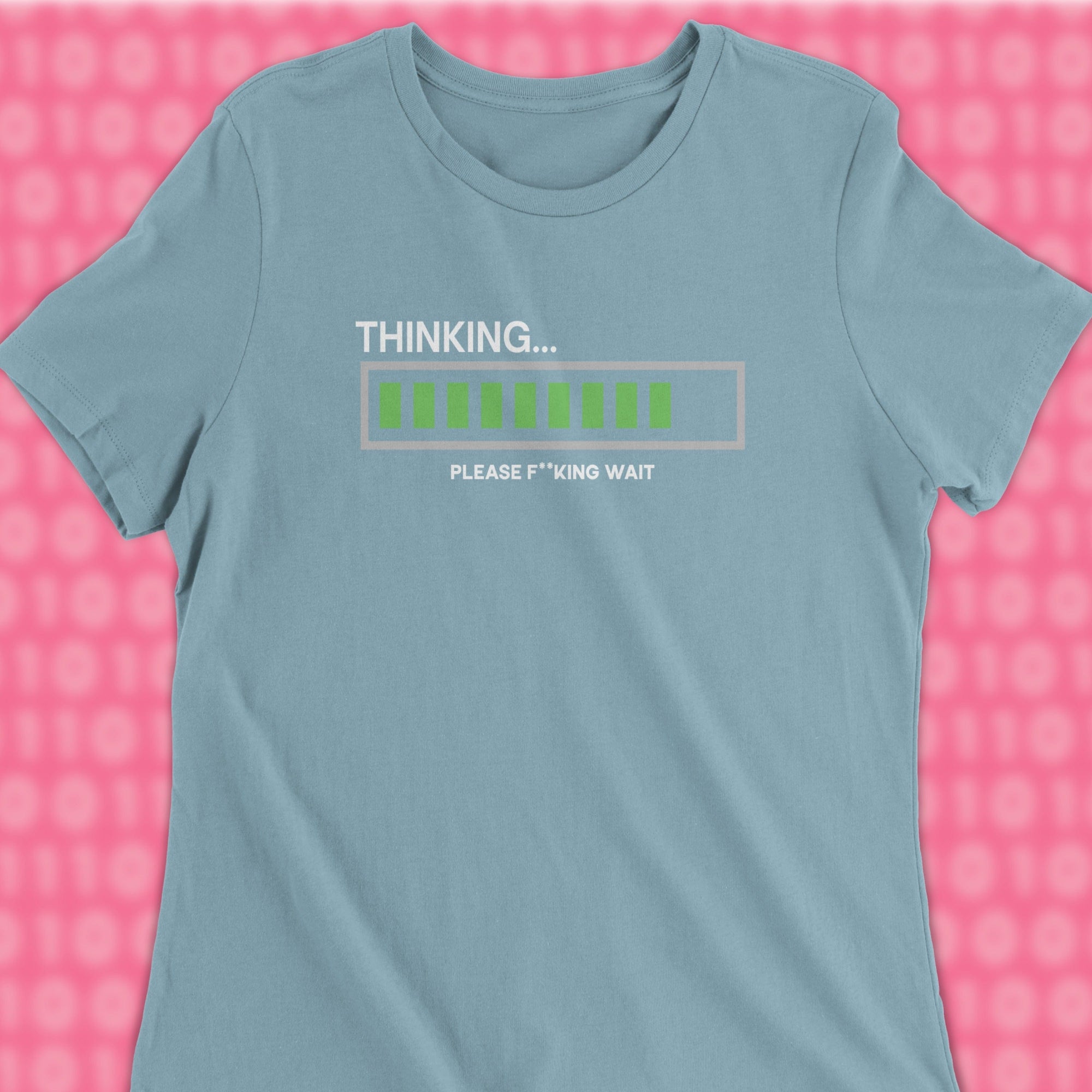 thinking loading woman shirt