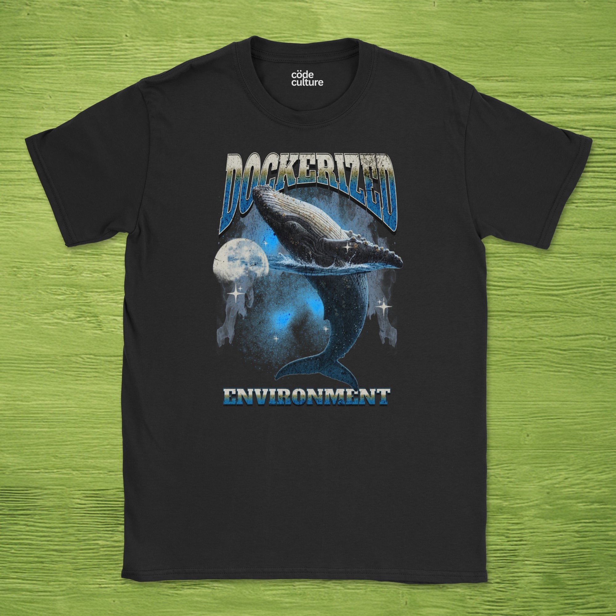 dockerized environment whale shirt