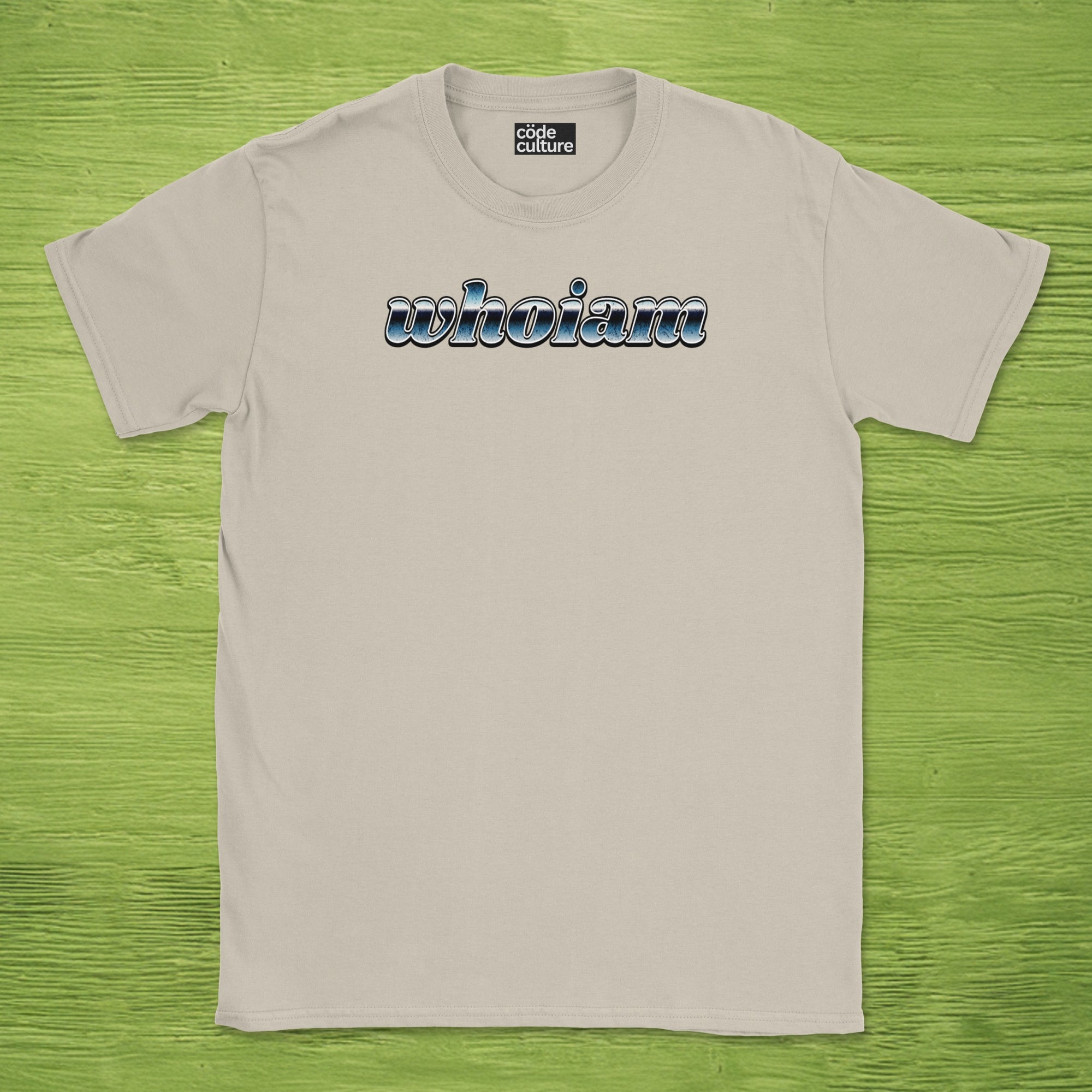 whoiam chrome text shirt