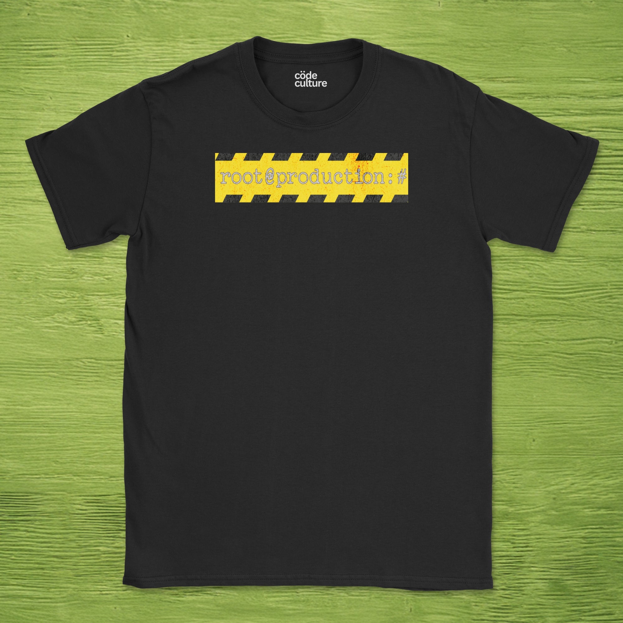 root production code warning shirt