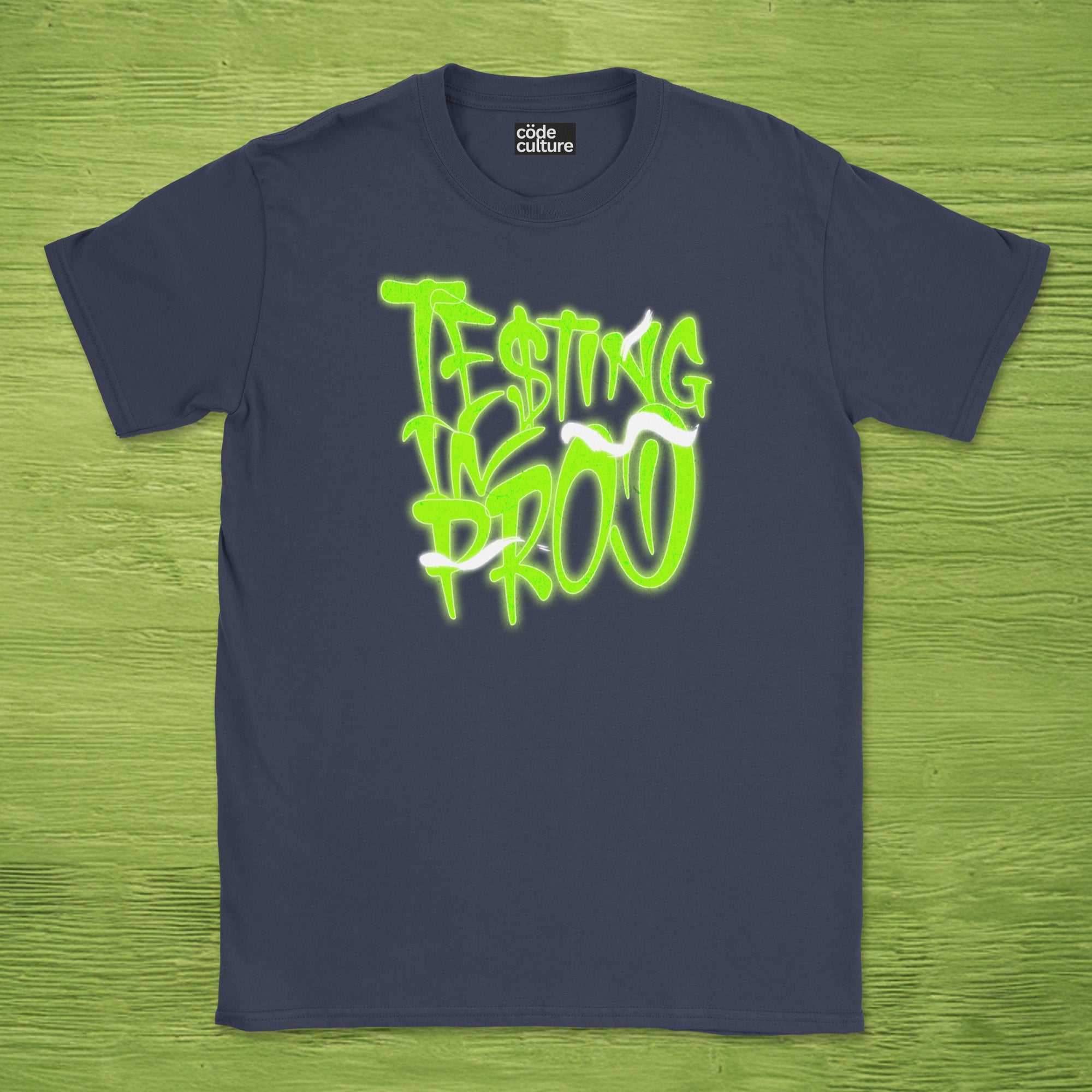 testing in prod street neon shirt