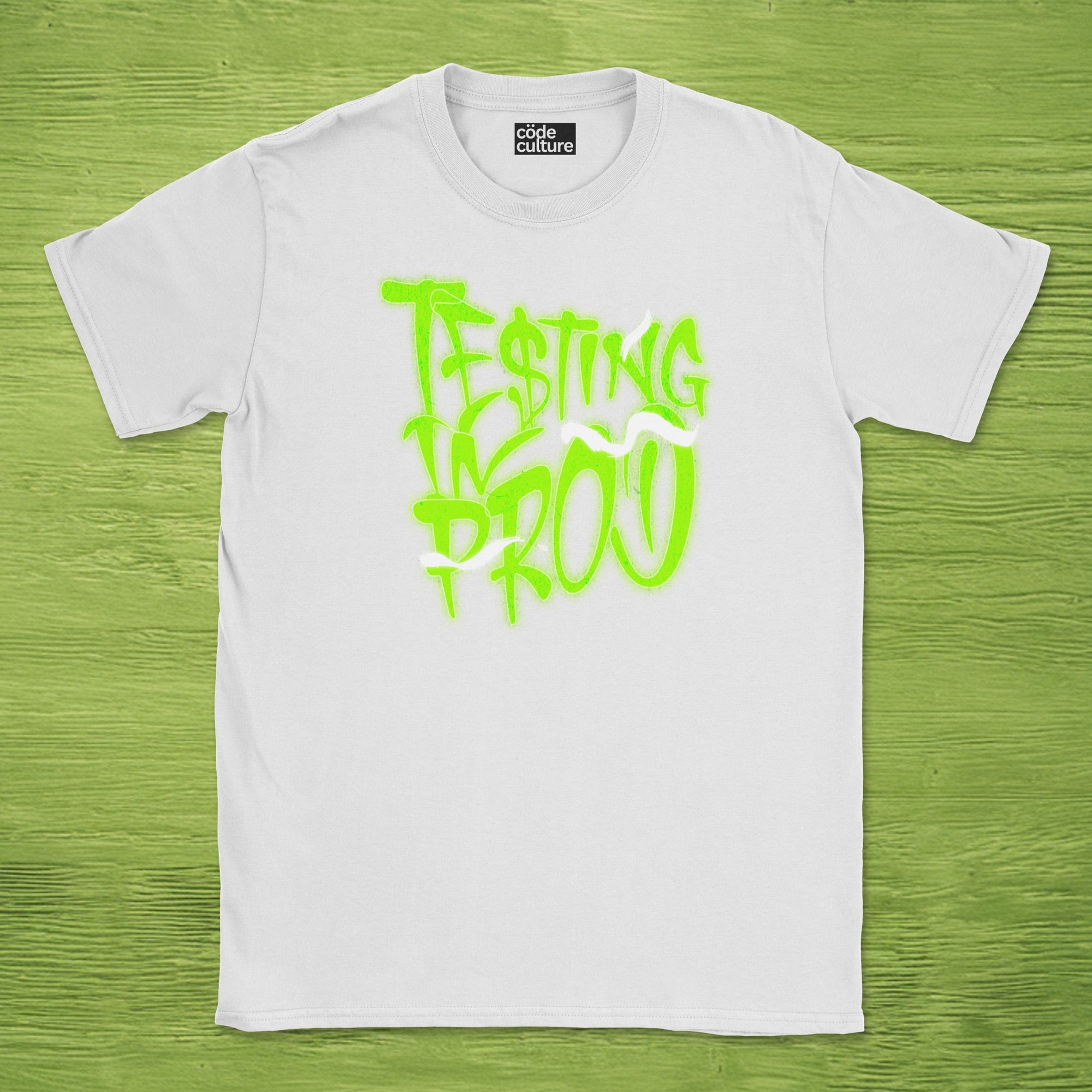 testing in prod street neon shirt