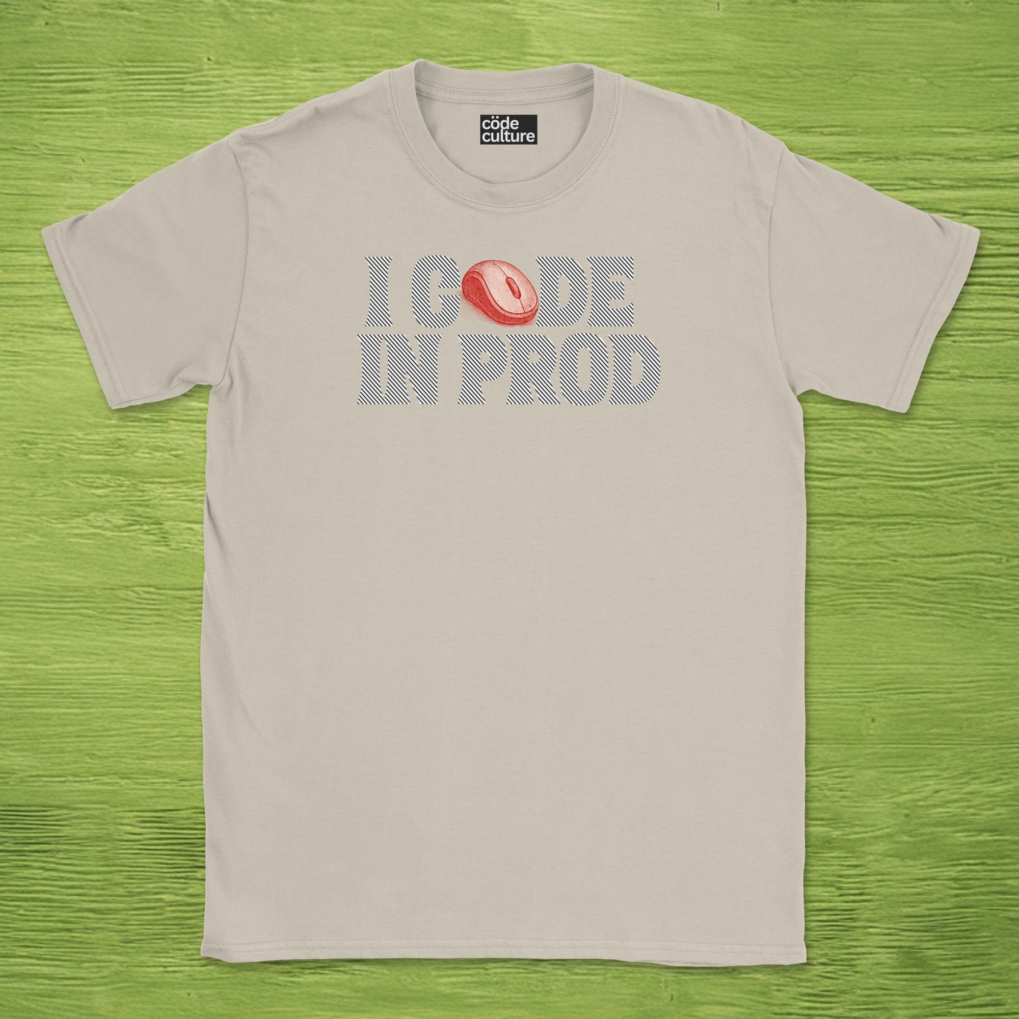 i code in prod text shirt