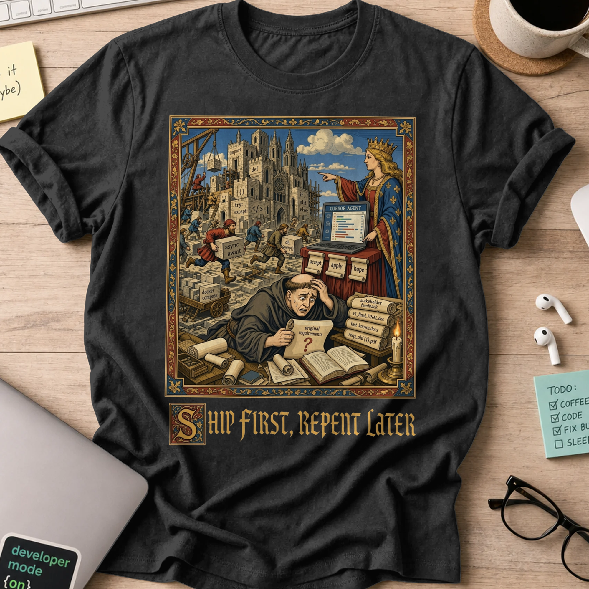Ship First Repent Later Shirt — Black