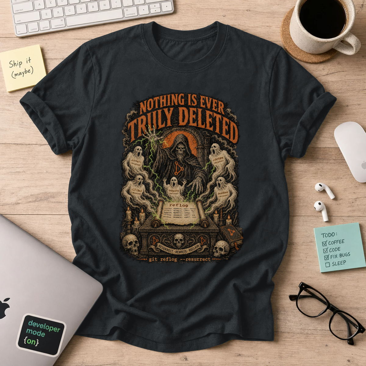 Nothing Is Ever Truly Deleted Shirt — Black