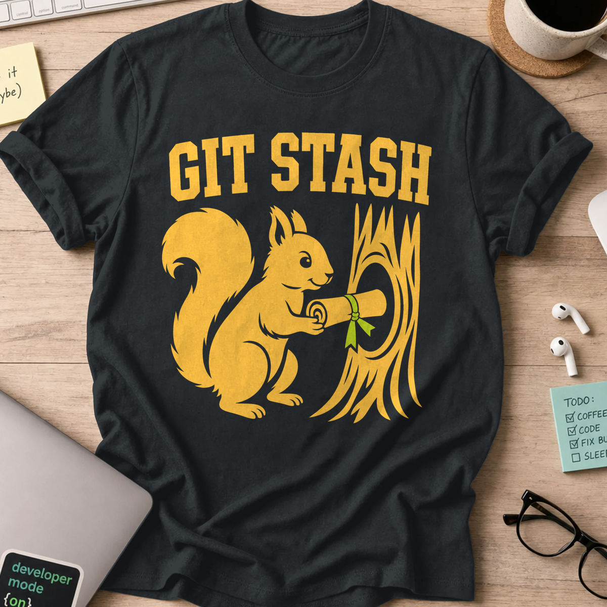 Git Stash Shirt — Black