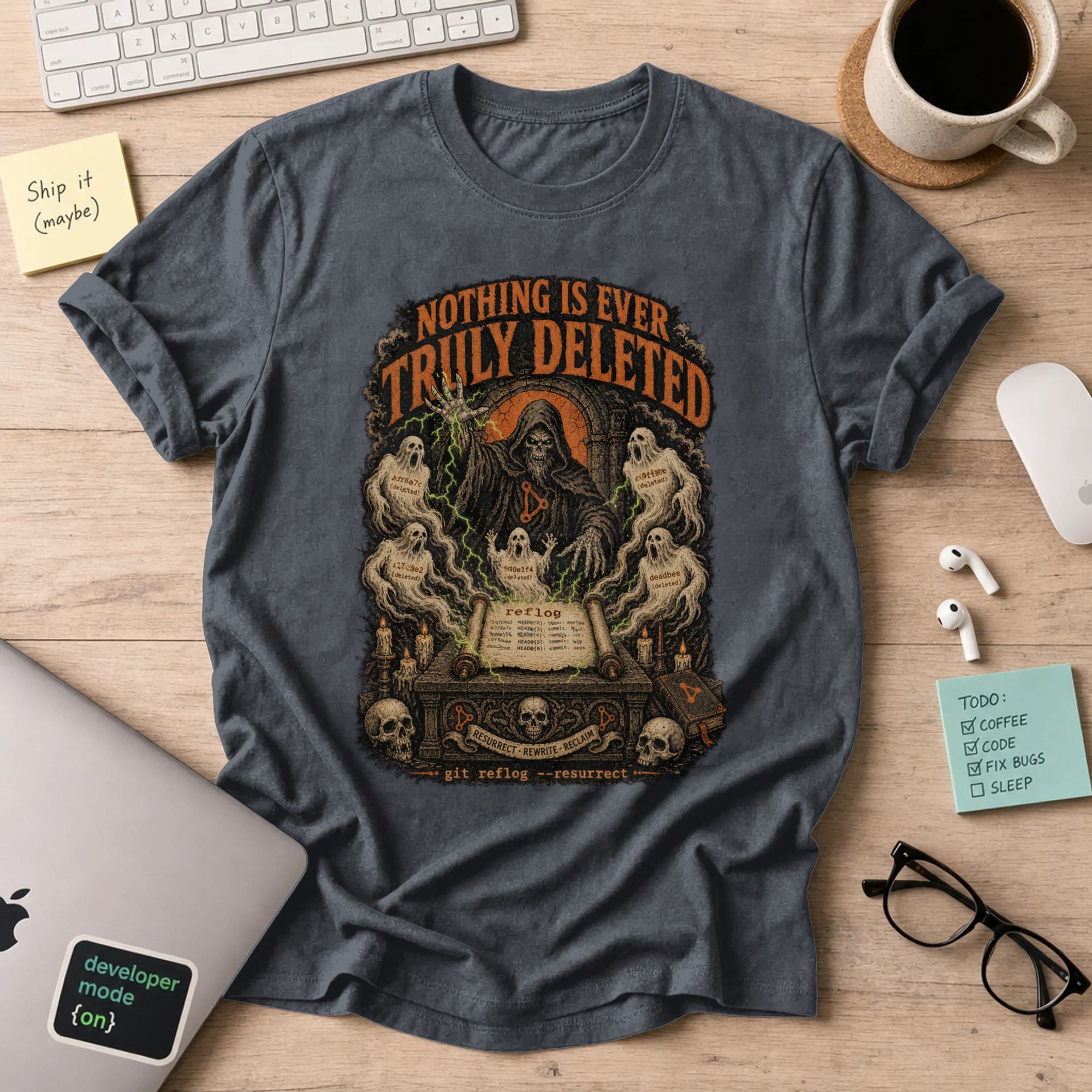 Nothing Is Ever Truly Deleted Shirt — Dark Heather