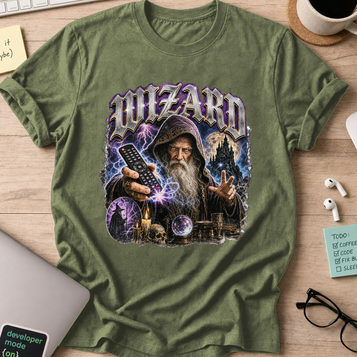 Nerd Collection Artwork 020 Shirt - Military Green mockup