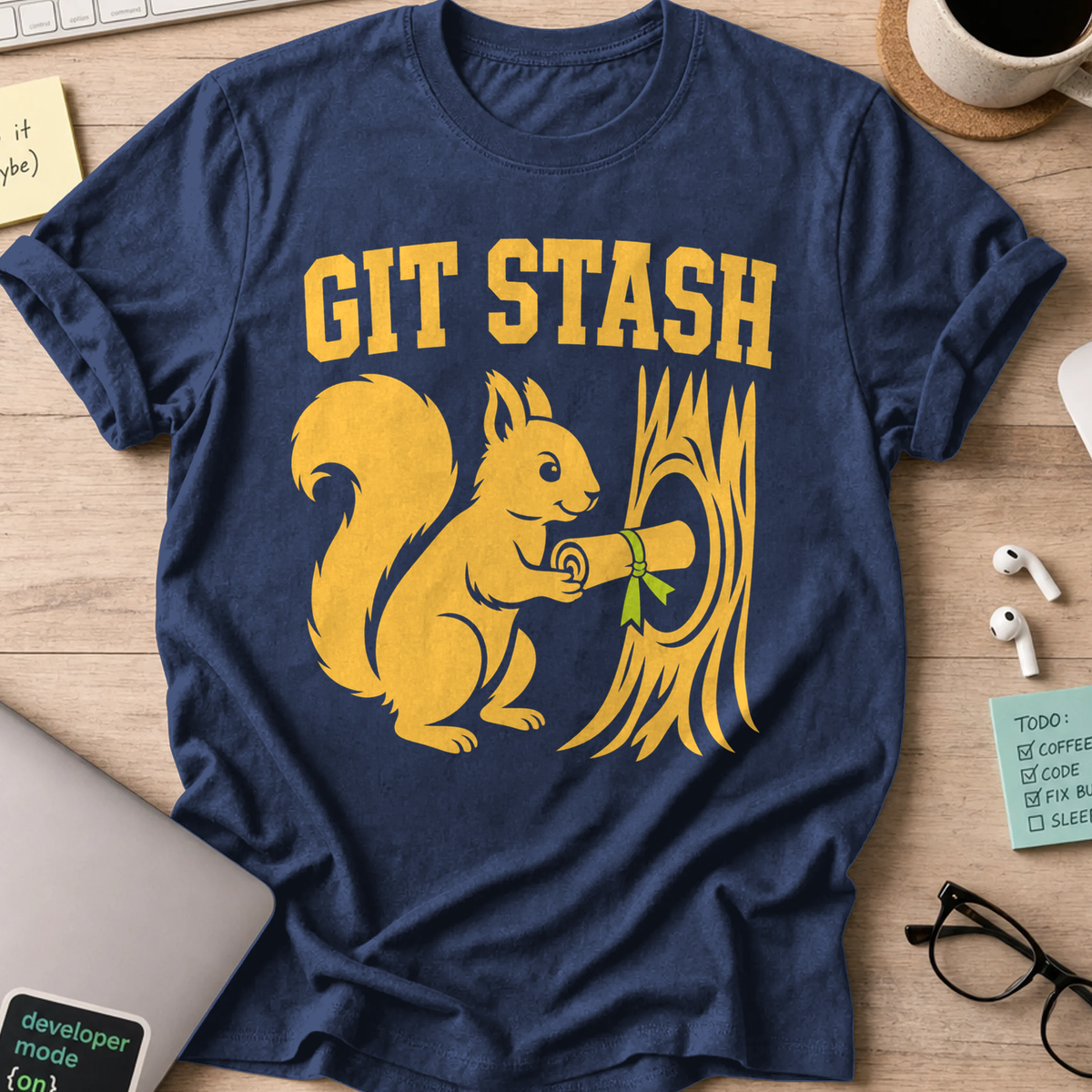 Git Stash Shirt — Navy