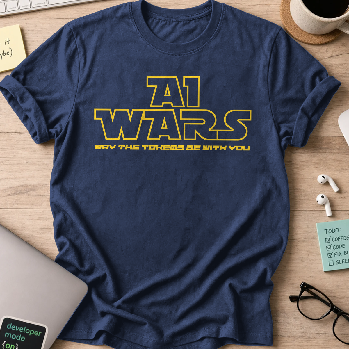 AI Wars May The Tokens Be With You Shirt - Navy