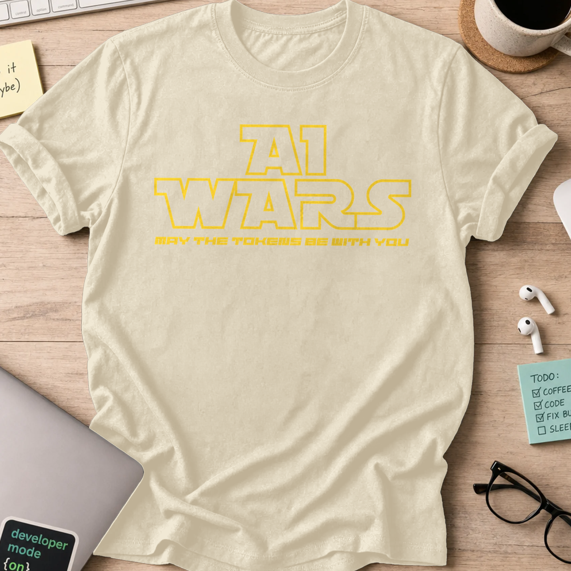 AI Wars May The Tokens Be With You Shirt - Natural