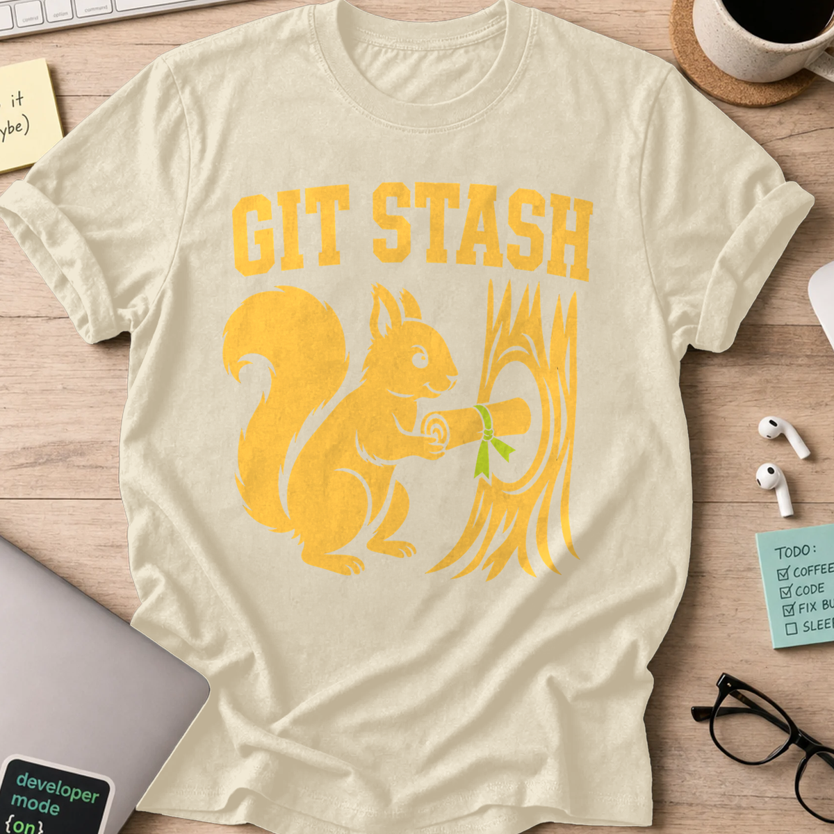 Git Stash Shirt — Natural
