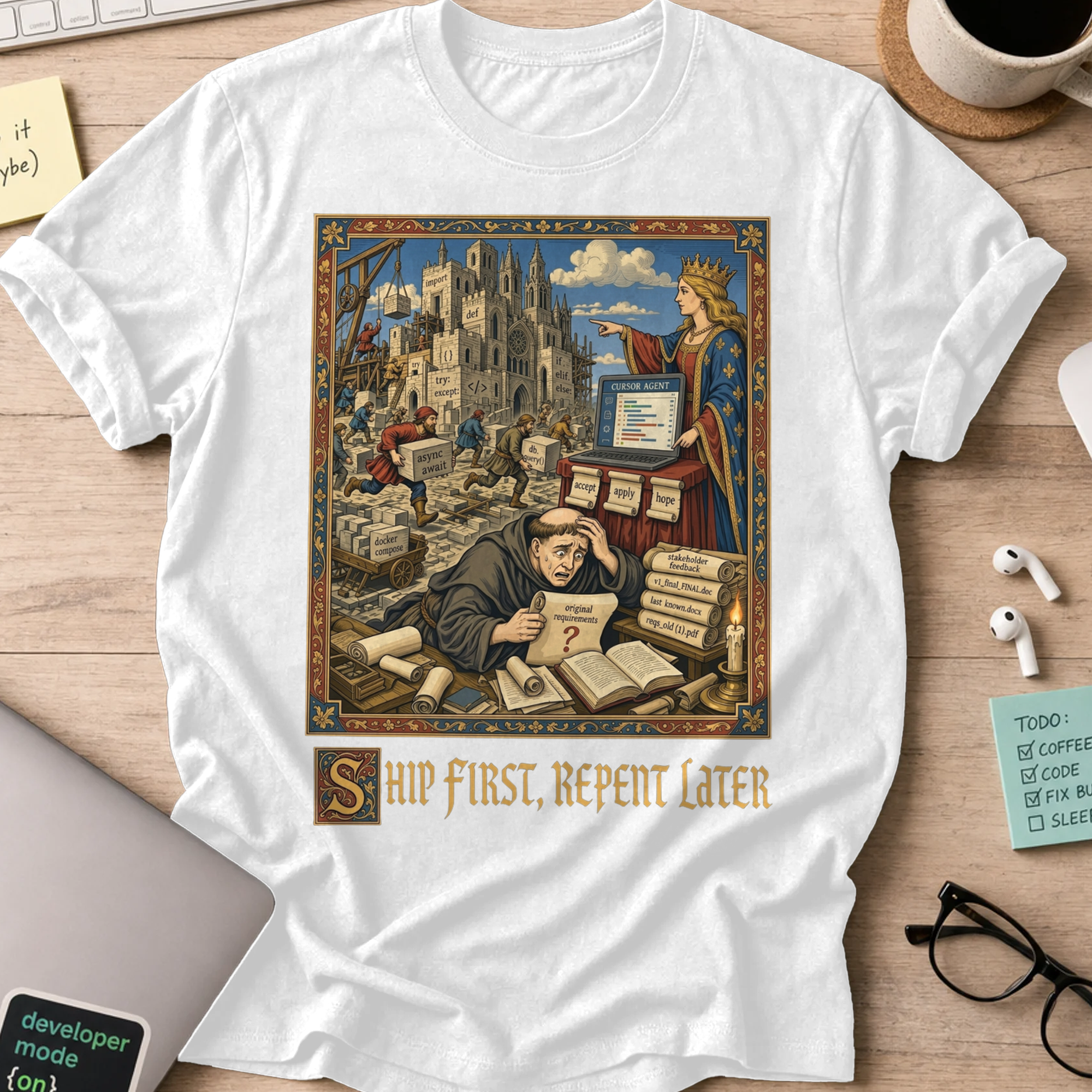 Ship First Repent Later Shirt — White