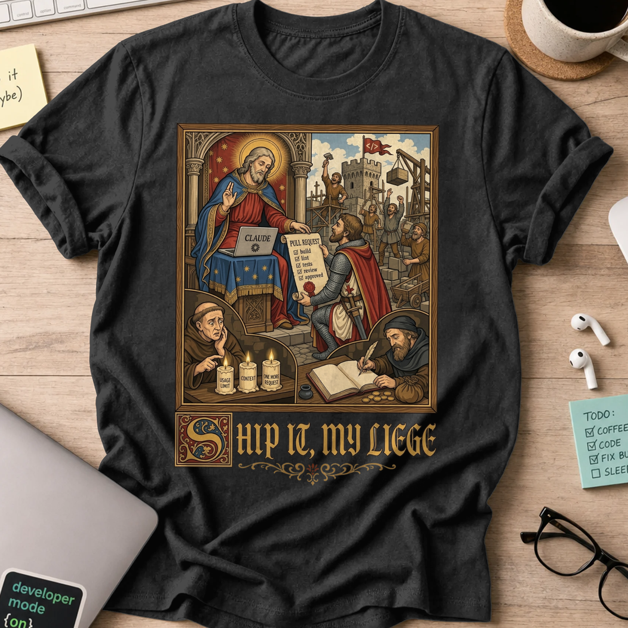 Ship It My Liege Shirt — Black
