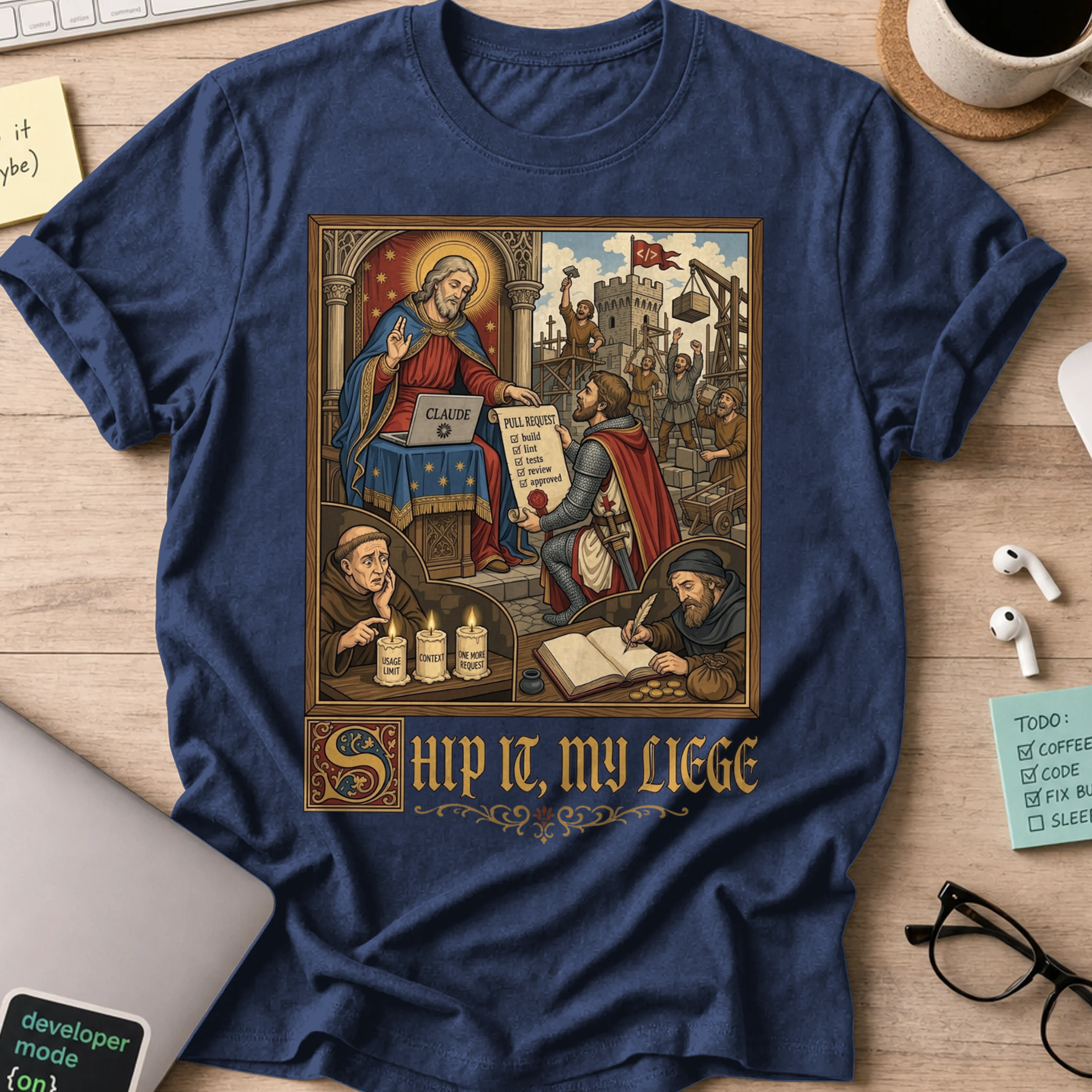 Ship It My Liege Shirt — Navy