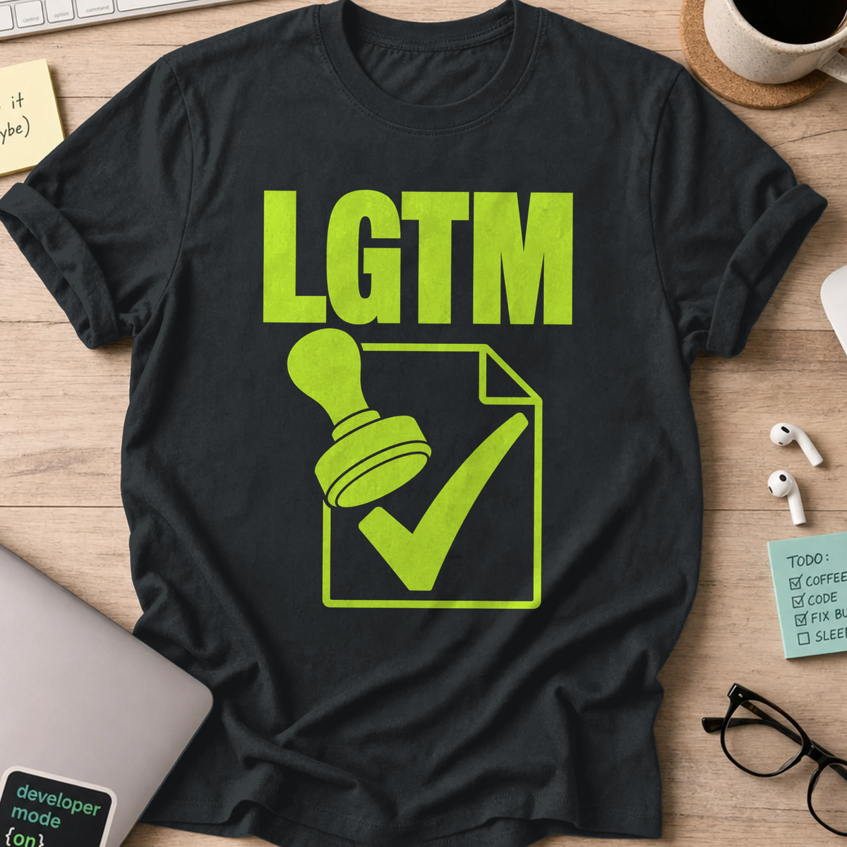 LGTM Approval Stamp Shirt — Black