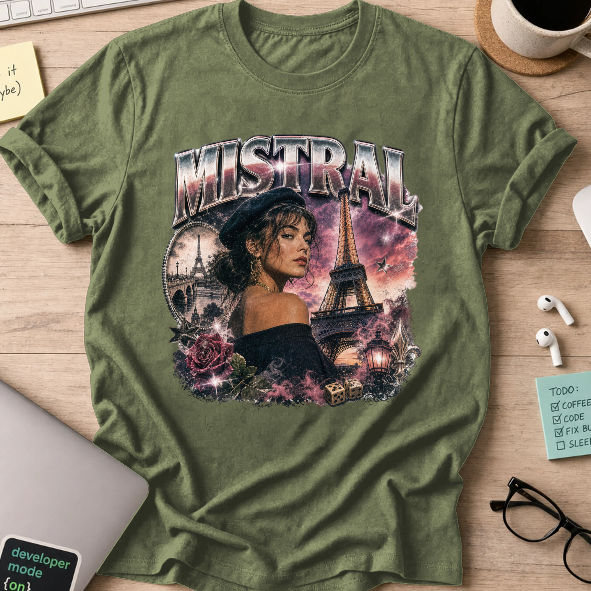 Nerd Collection Artwork 022 Shirt - Military Green mockup