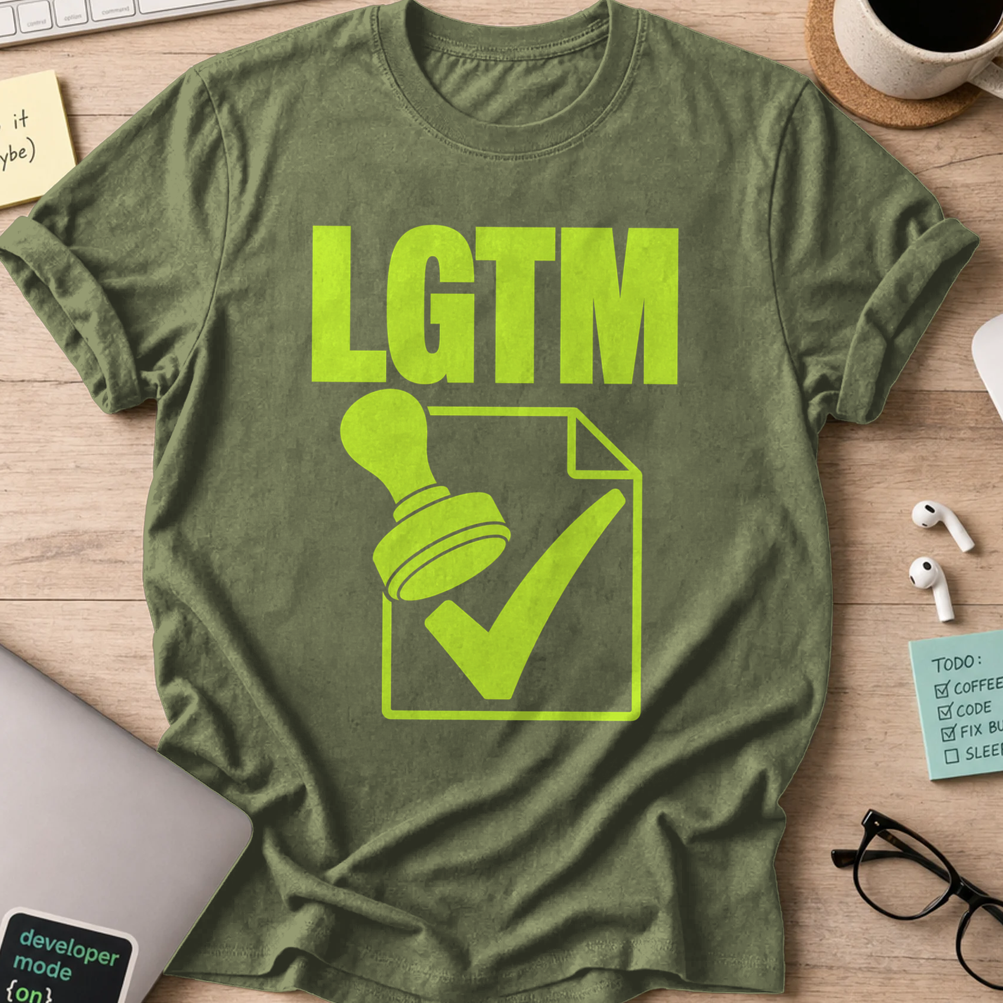 LGTM Approval Stamp Shirt — Military Green