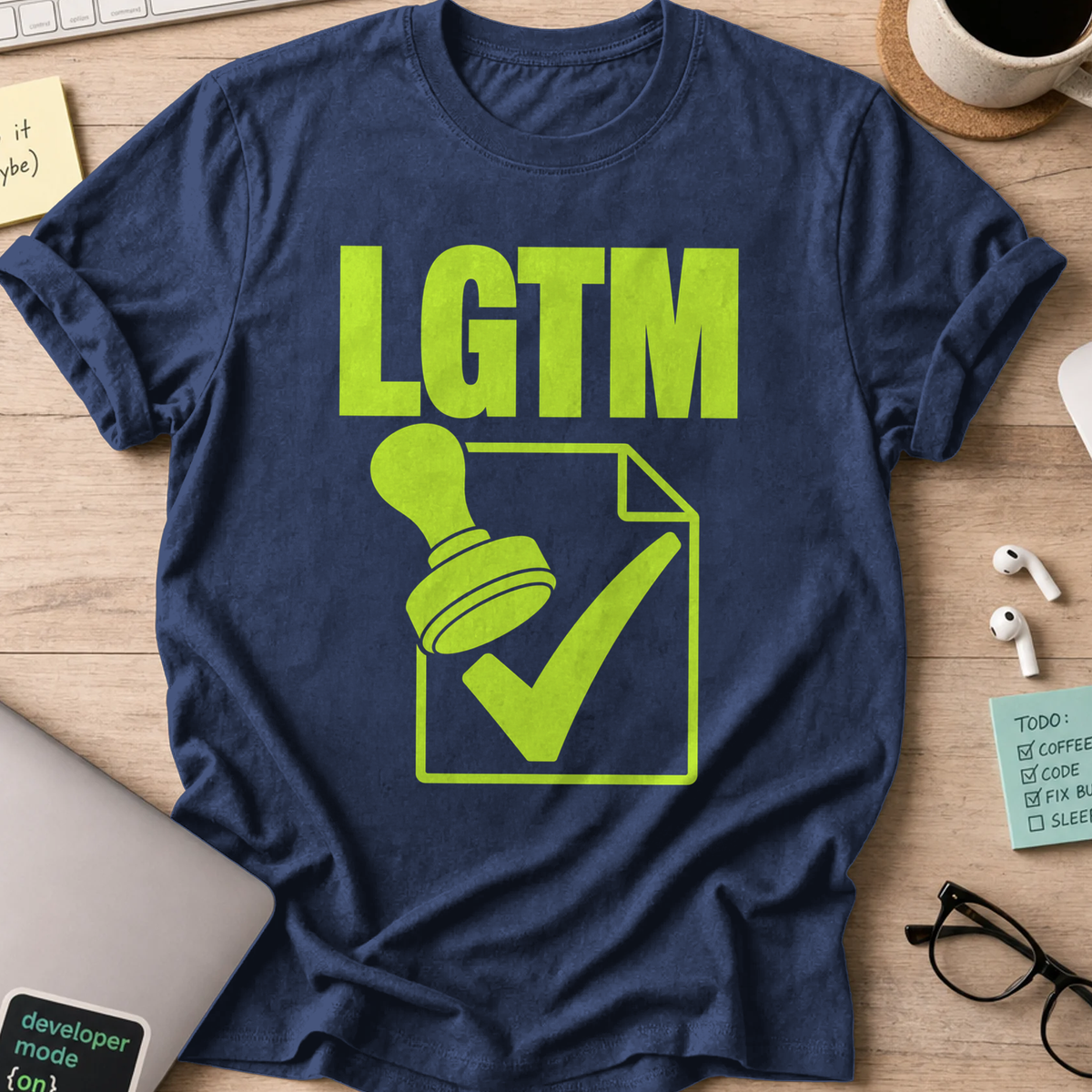 LGTM Approval Stamp Shirt — Navy