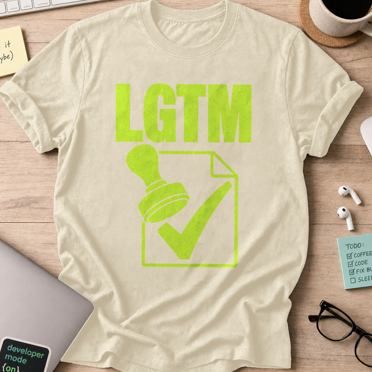 LGTM Approval Stamp Shirt — Natural