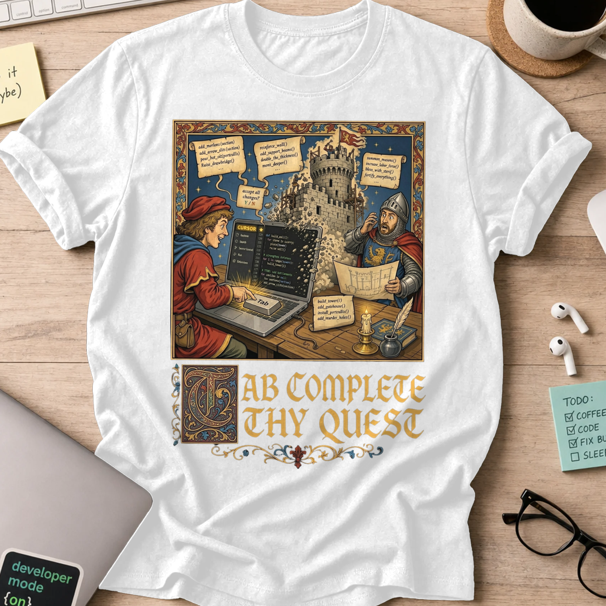 Tab Complete Thy Quest Shirt — White
