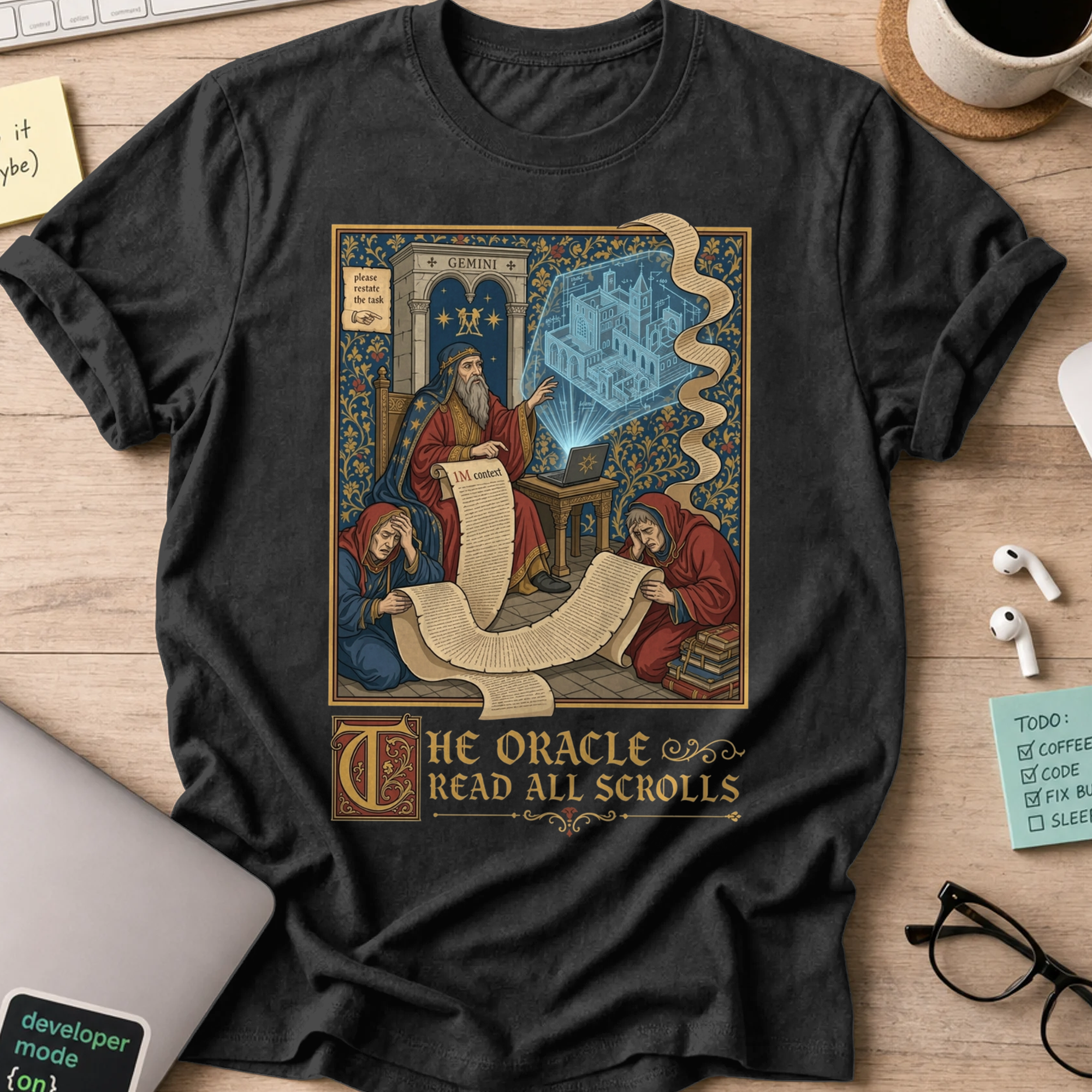 The Oracle Read All Scrolls Shirt — Black
