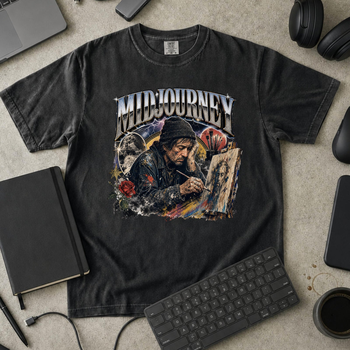 Nerd Collection Artwork 023 Premium Shirt - Black mockup