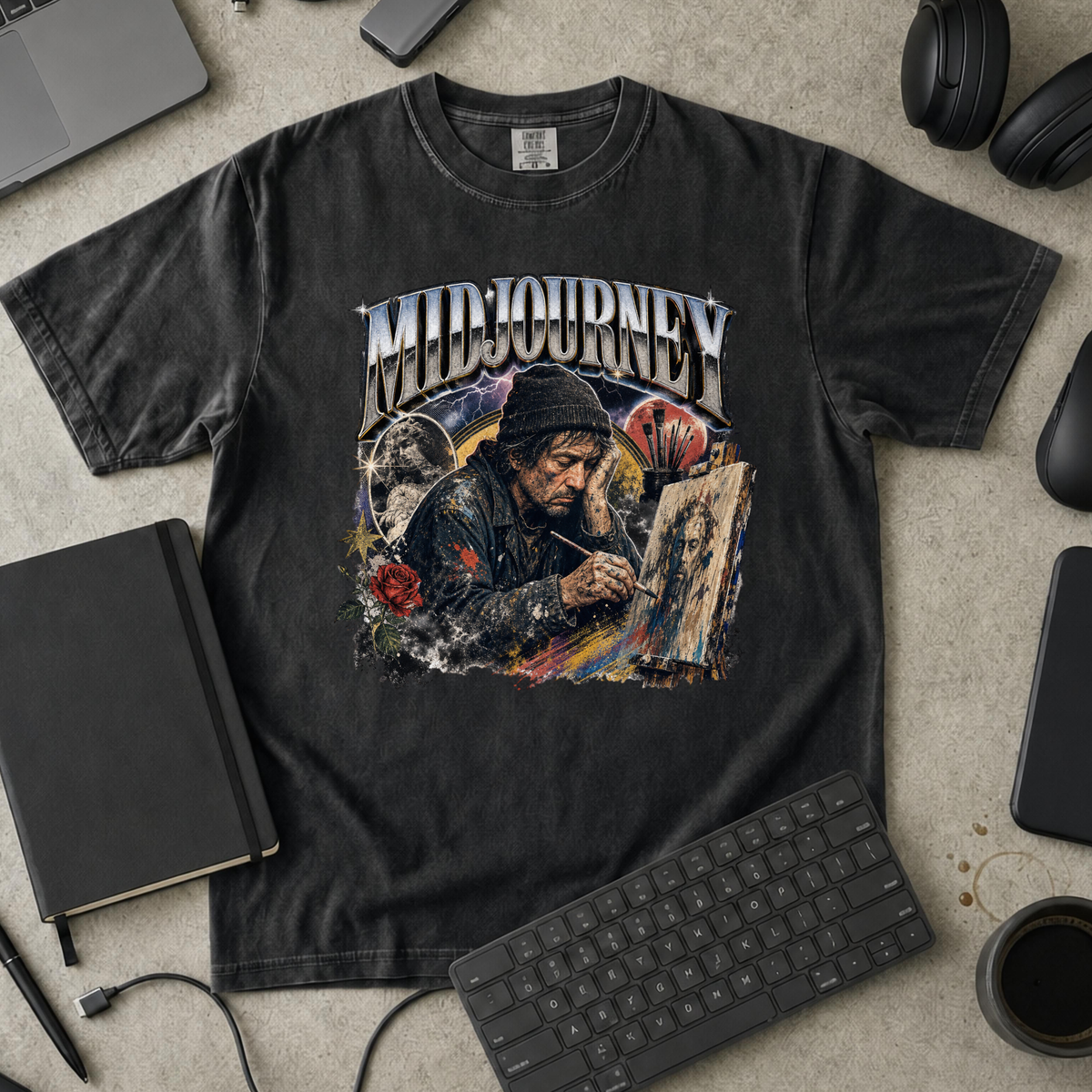 Nerd Collection Artwork 023 Premium Shirt - Black mockup