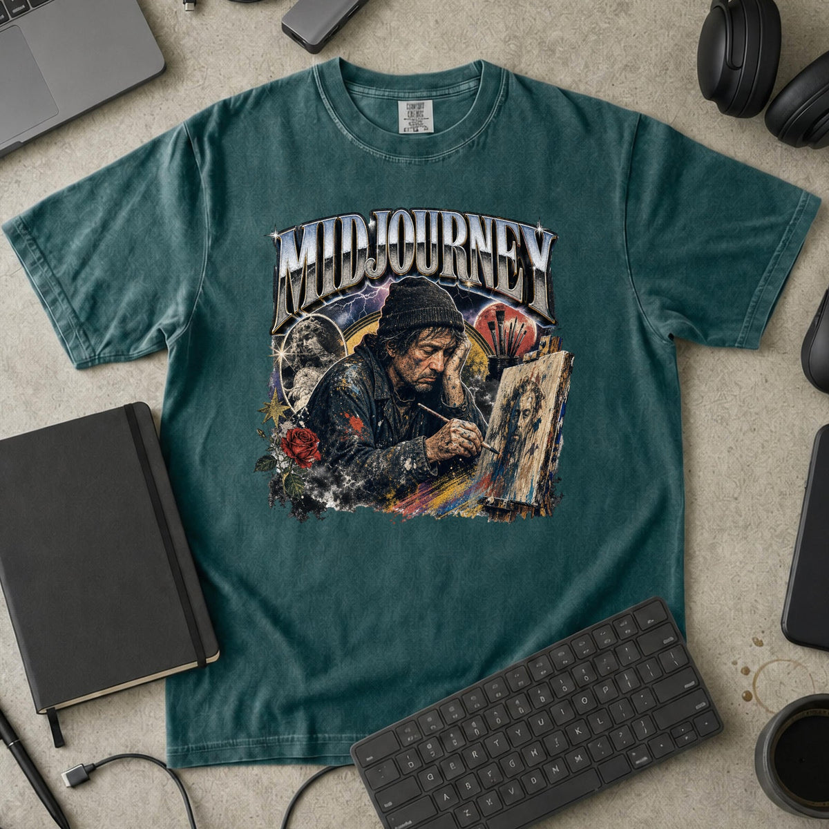 Nerd Collection Artwork 023 Premium Shirt - Blue Spruce mockup