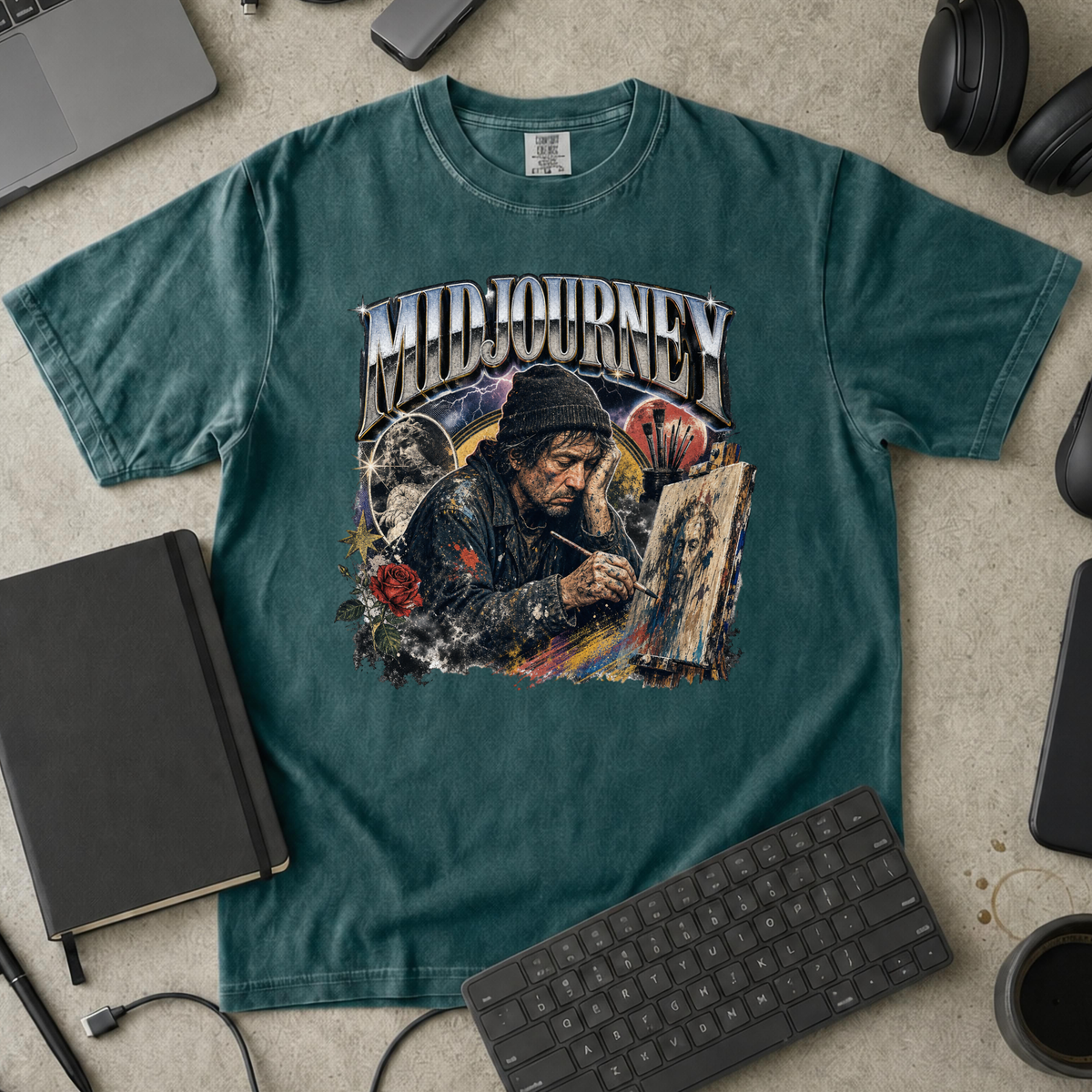 Nerd Collection Artwork 023 Premium Shirt - Blue Spruce mockup
