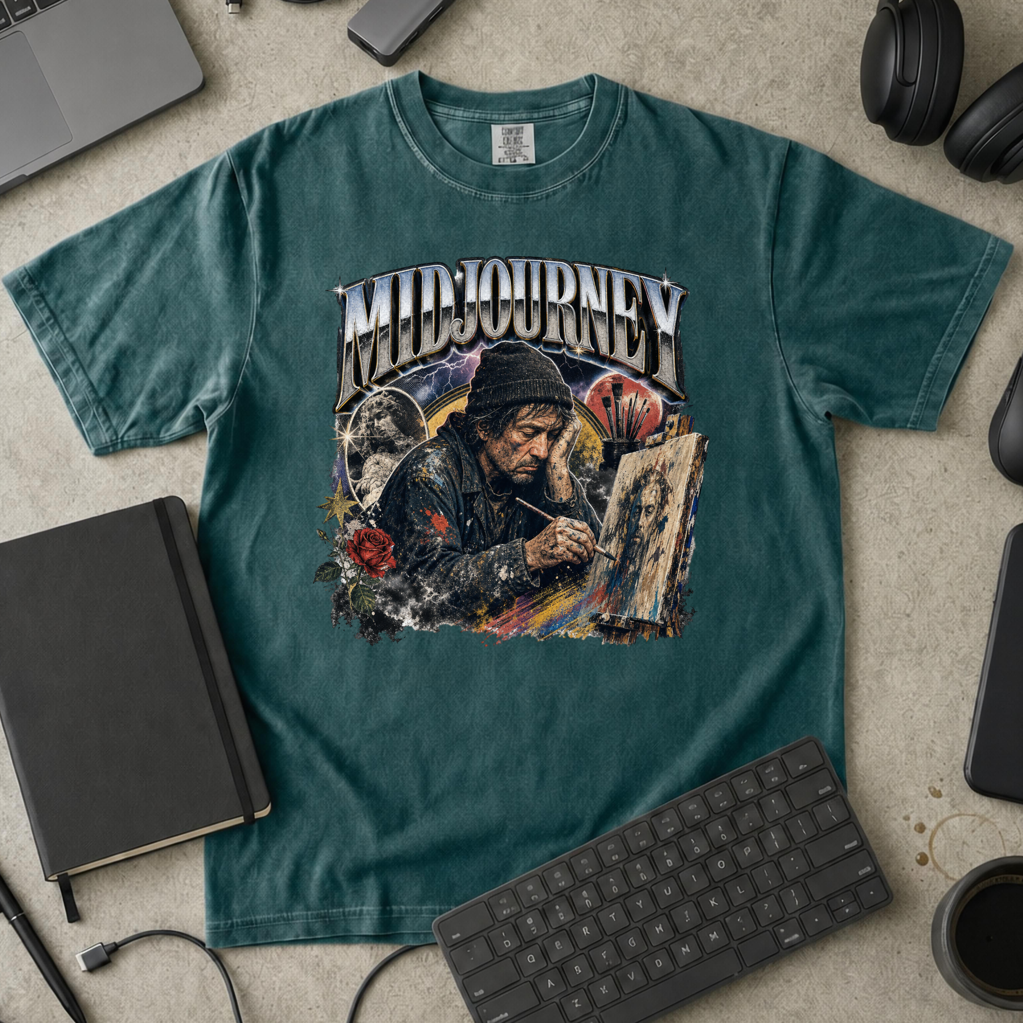 Nerd Collection Artwork 023 Premium Shirt - Blue Spruce mockup