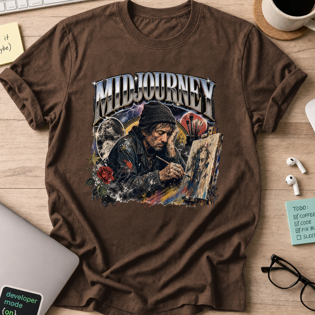Nerd Collection Artwork 023 Shirt - Dark Chocolate mockup