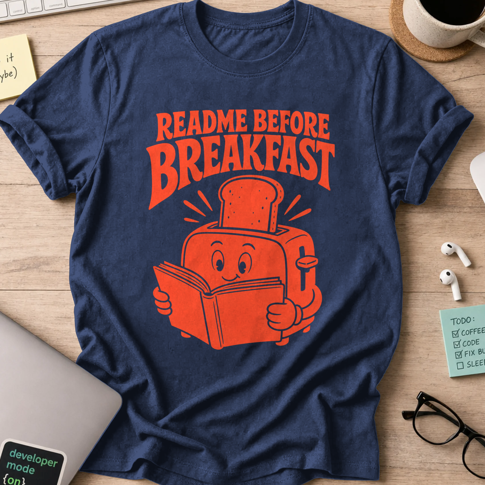 README Before Breakfast Shirt — Navy