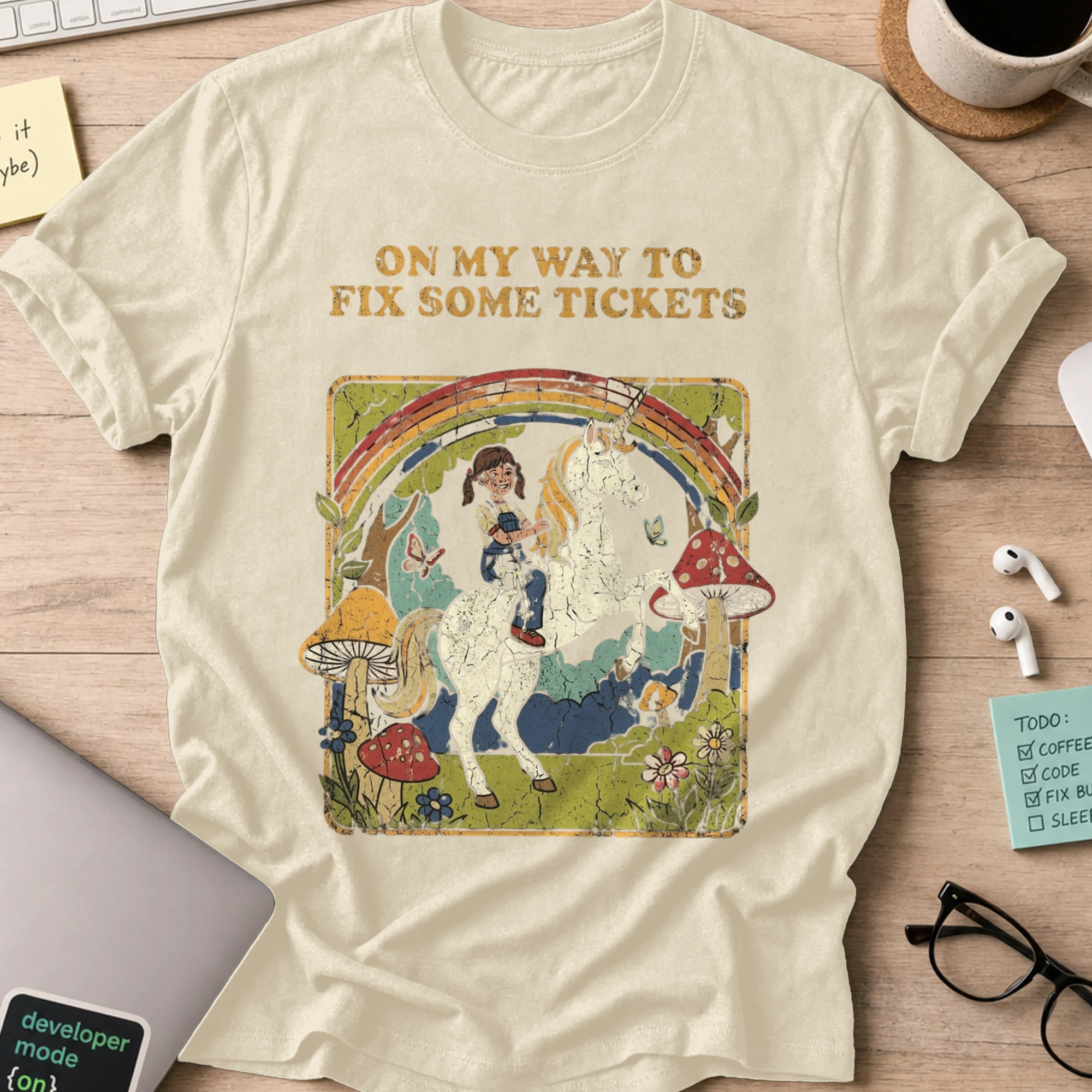 On My Way To Fix Some Tickets Shirt - Natural