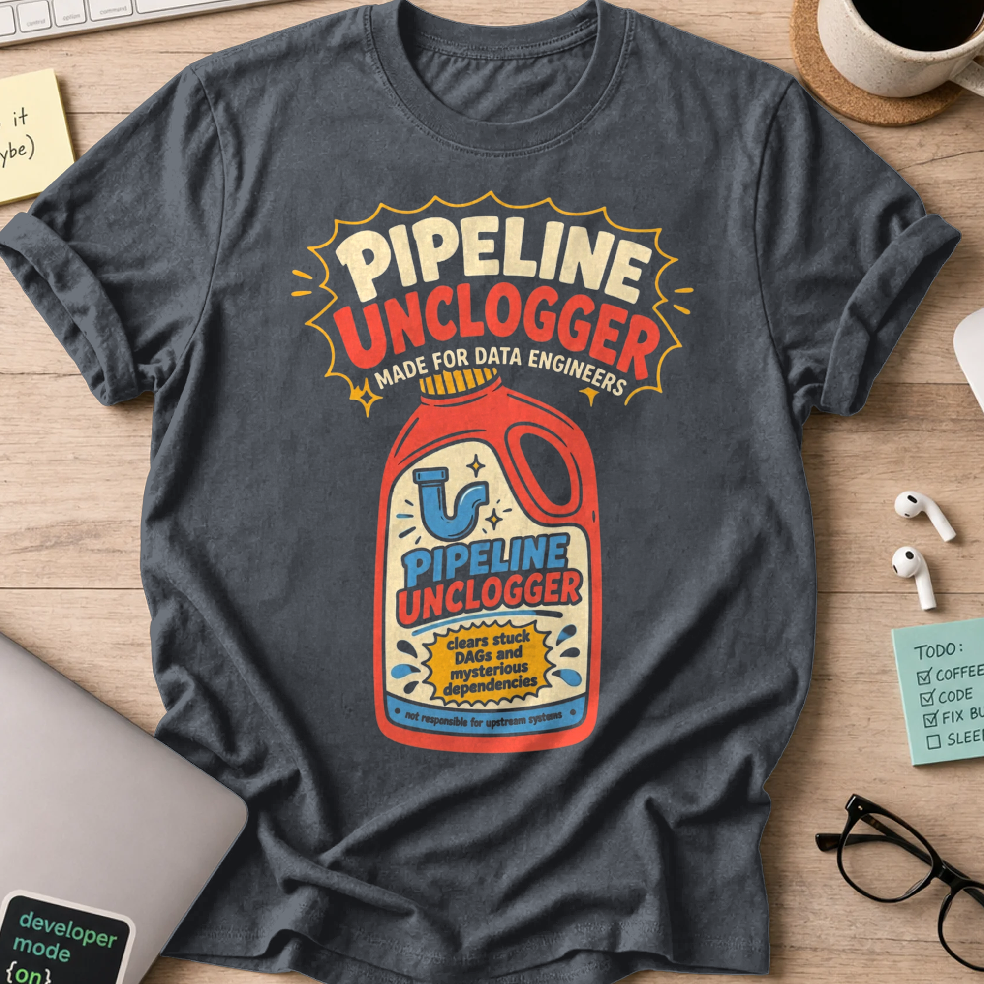 Pipeline Unclogger Shirt — Dark Heather