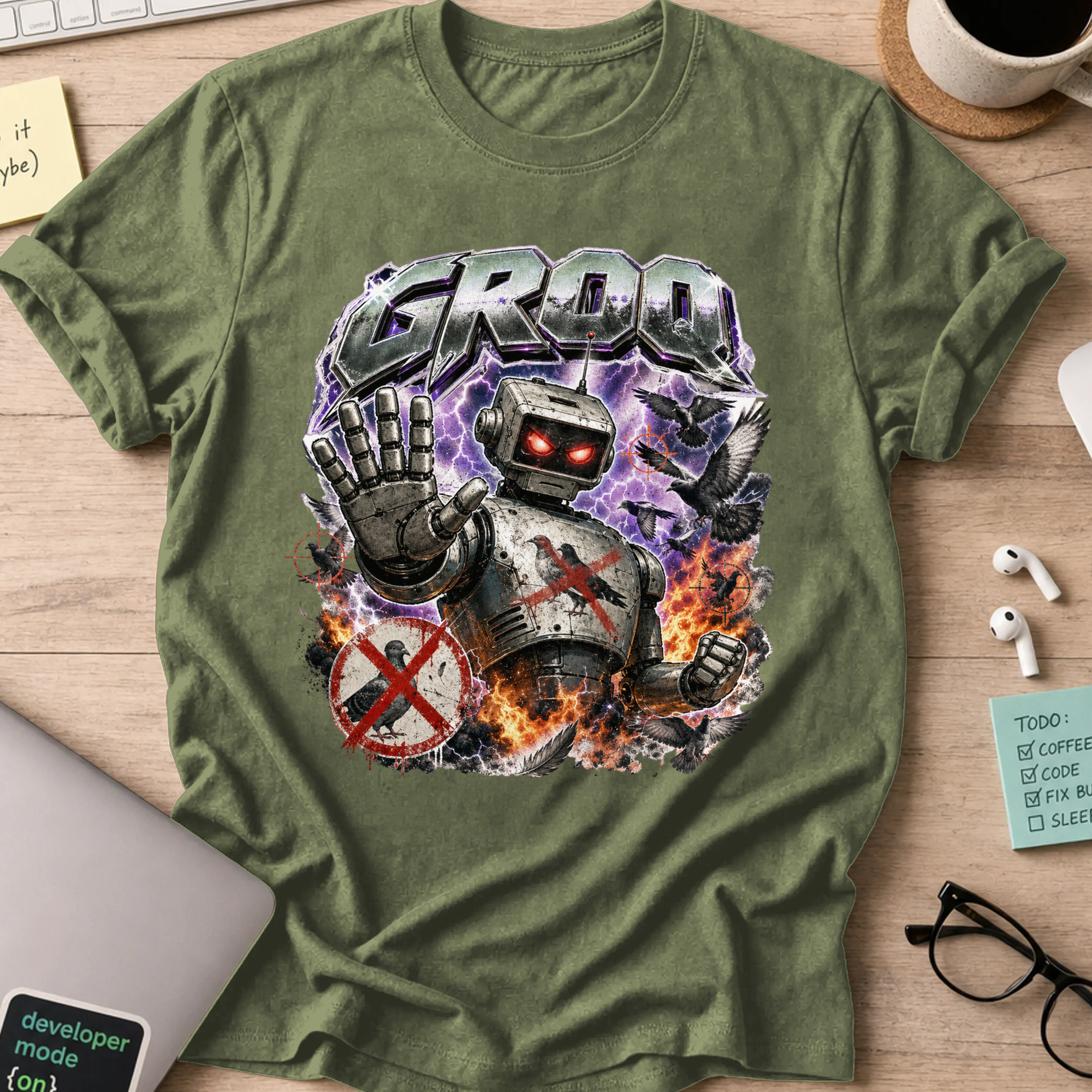 Nerd Collection Artwork 024 Shirt - Military Green mockup