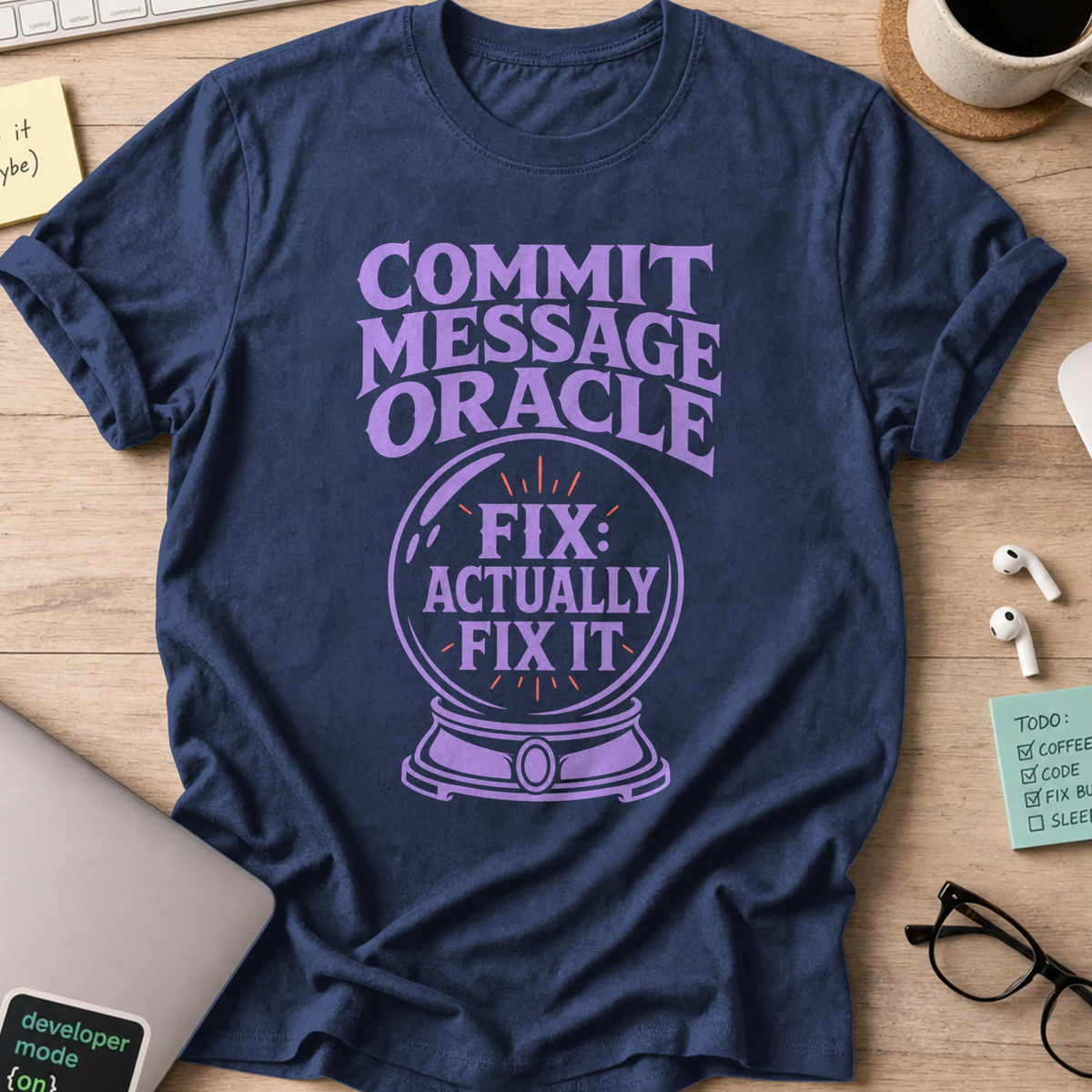 Commit Message Oracle Shirt — Navy