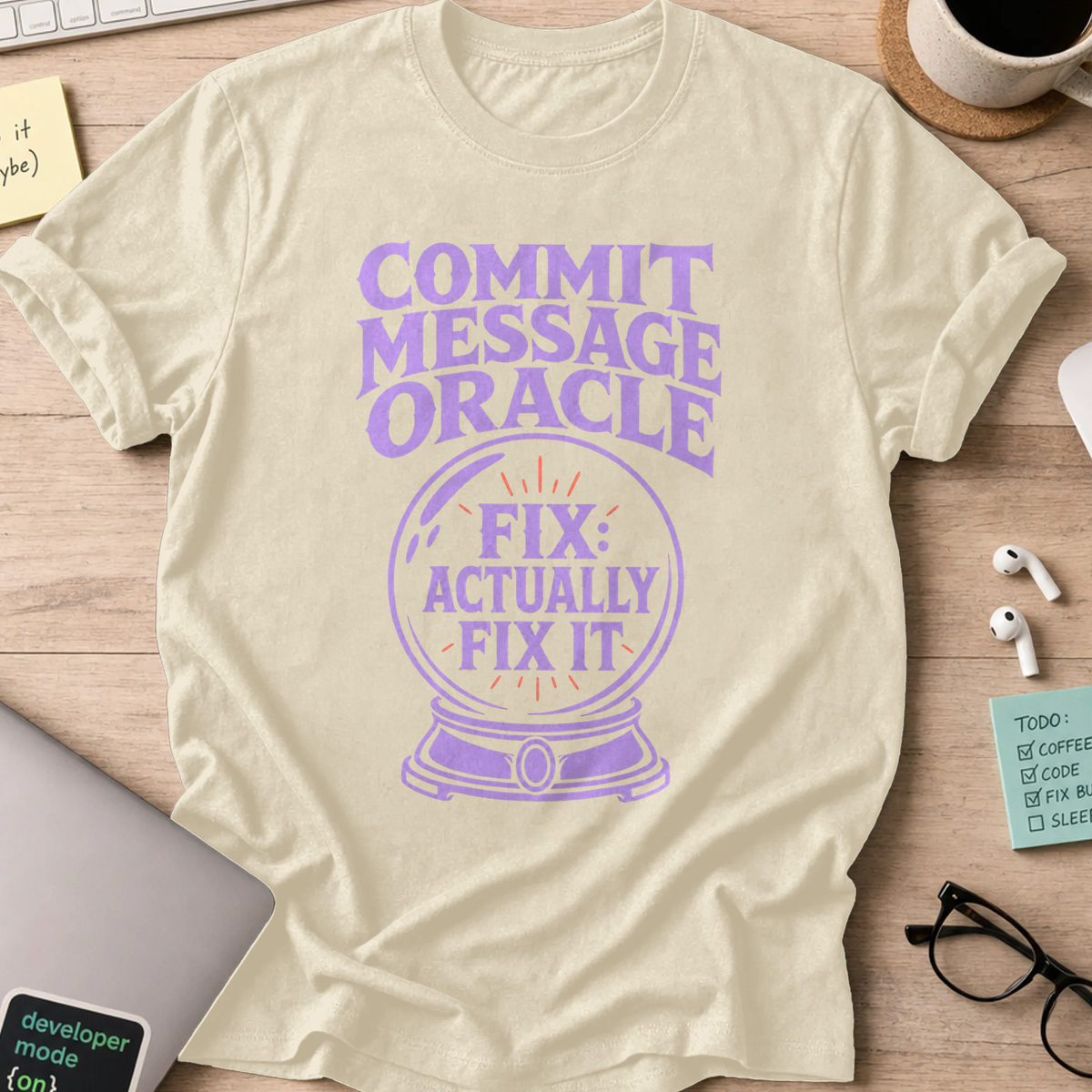 Commit Message Oracle Shirt — Natural