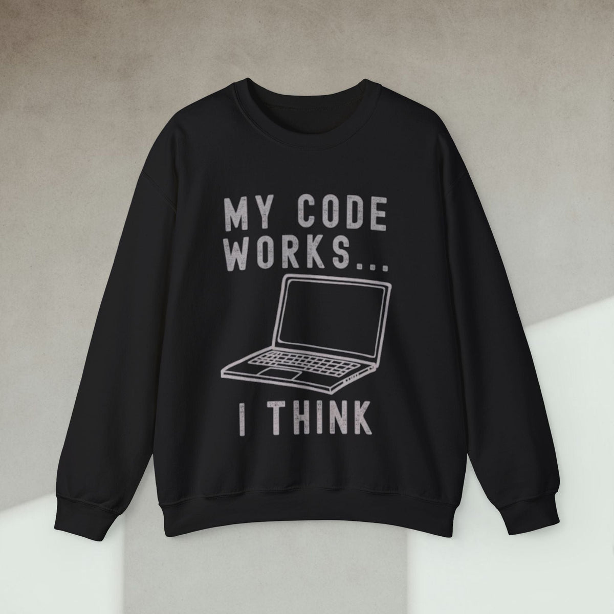 Code Culture my code works i think sweatshirt funny programmer Sweatshirt in S — Code Culture developer clothing