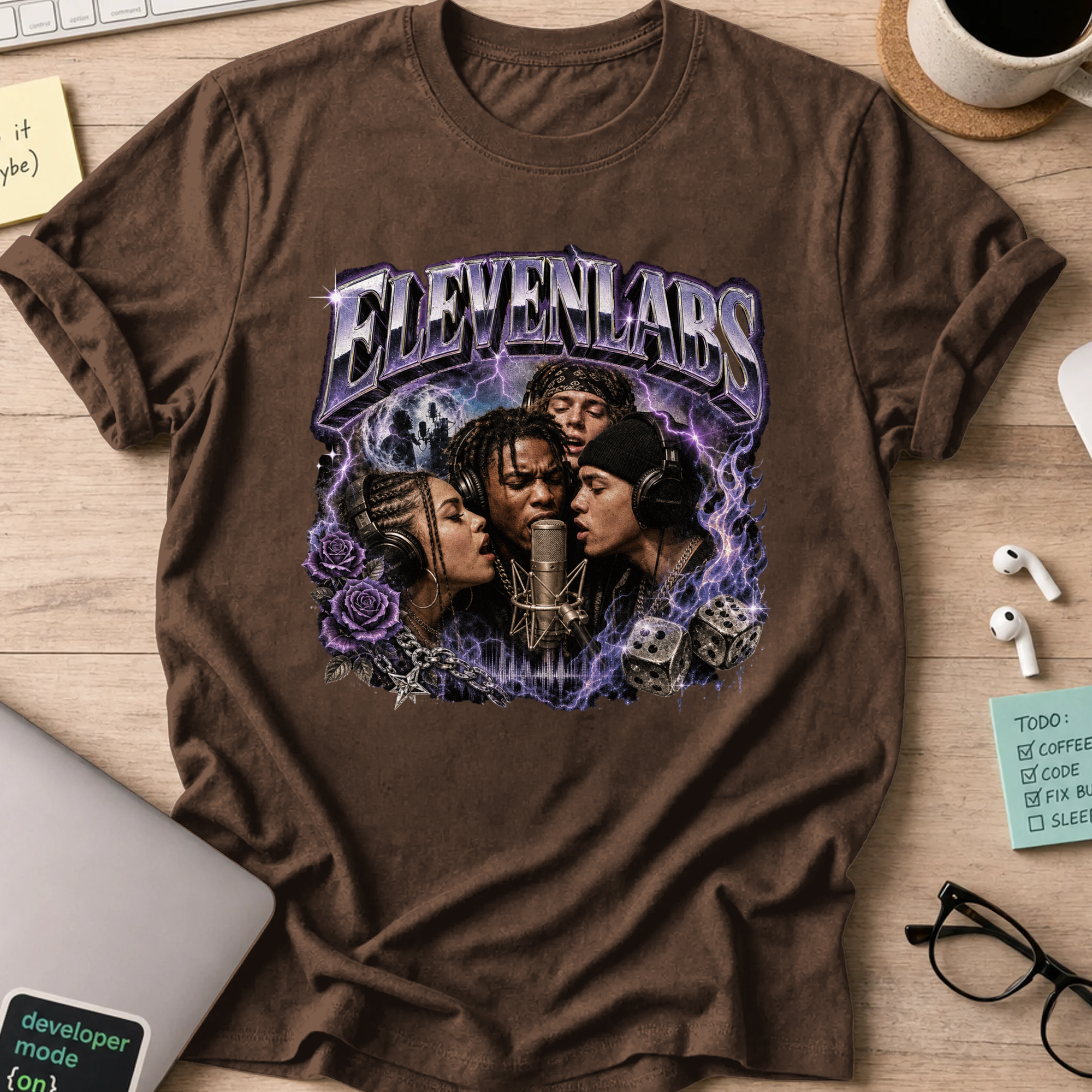 Nerd Collection Artwork 025 Shirt - Dark Chocolate mockup