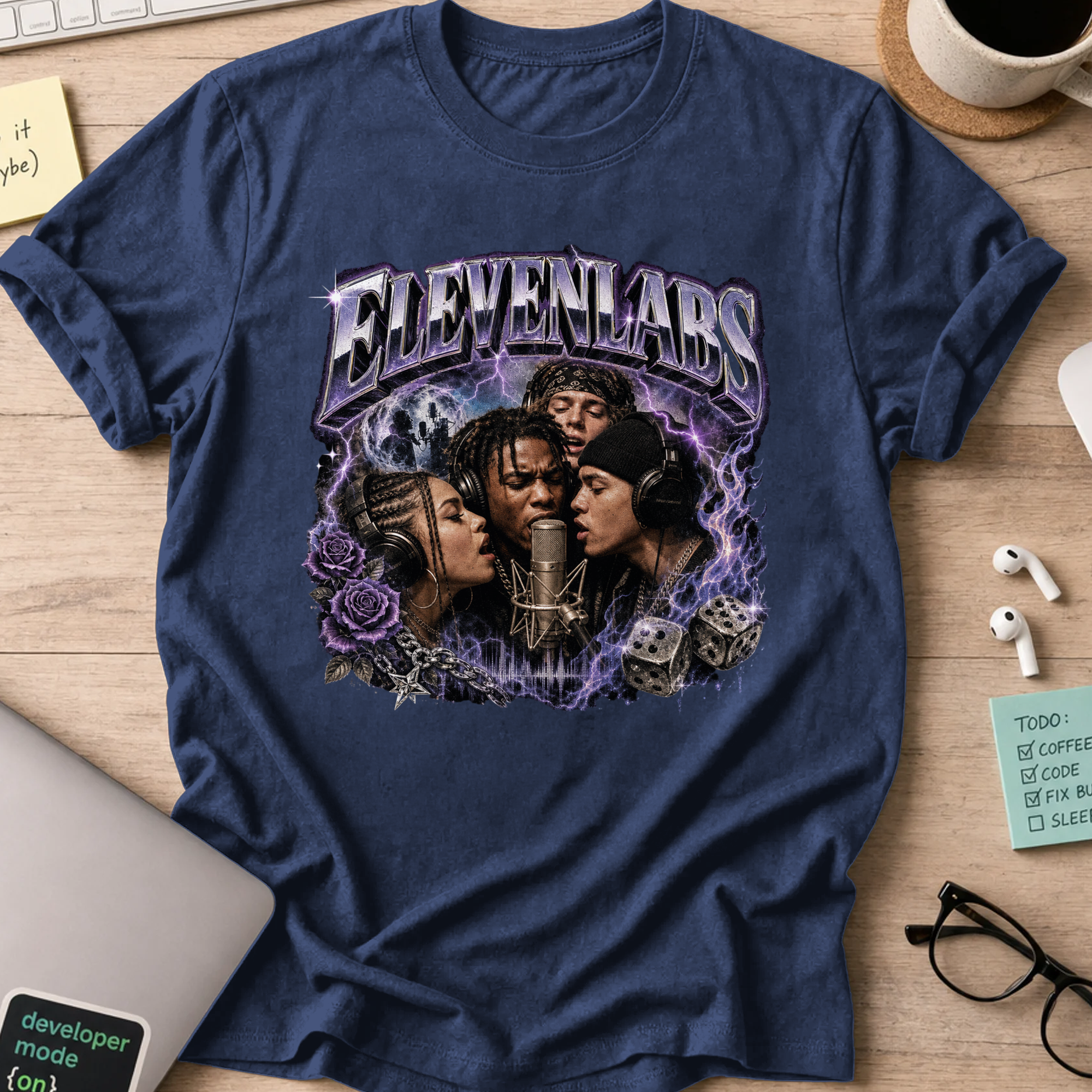 Nerd Collection Artwork 025 Shirt - Navy mockup