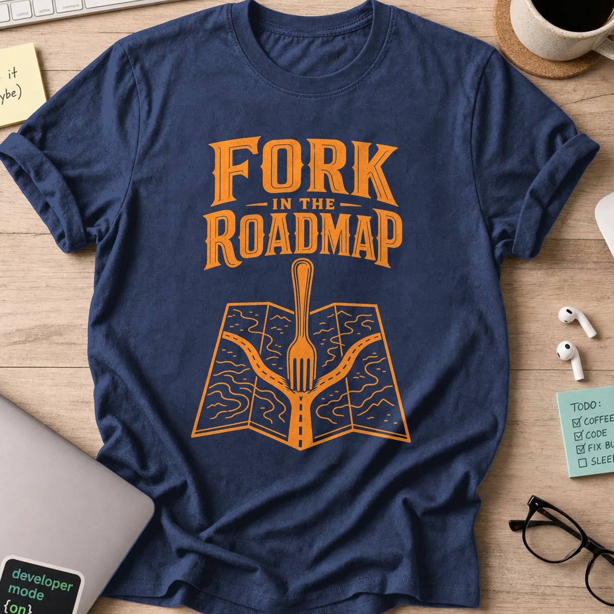 Fork in the Roadmap Shirt — Navy
