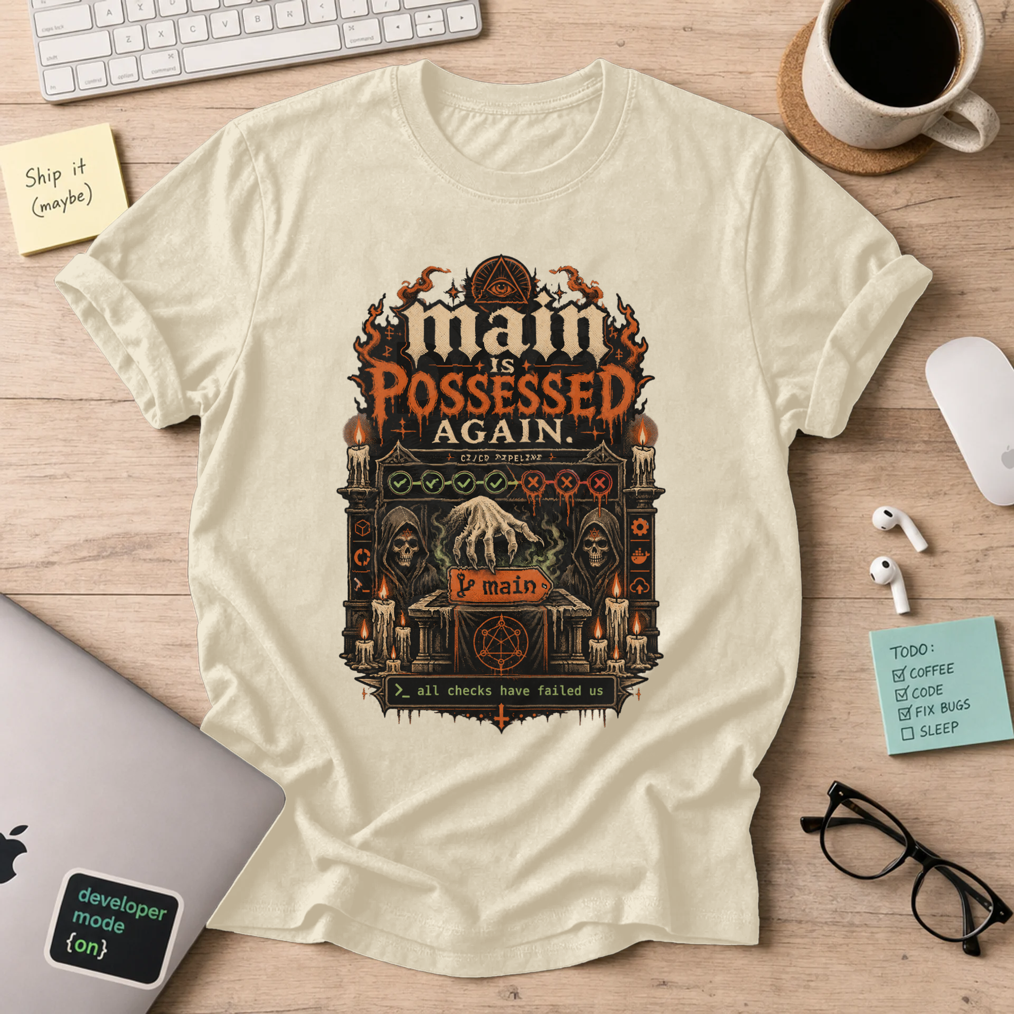 Main Is Possessed Again Shirt — Natural