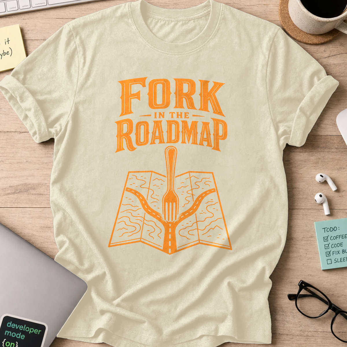 Fork in the Roadmap Shirt — Natural