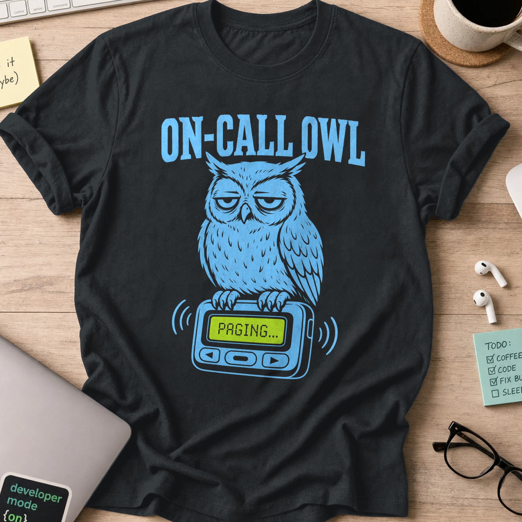 On-Call Owl Shirt — Black