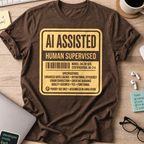 AI Assisted Human Supervised Shirt — Dark Chocolate