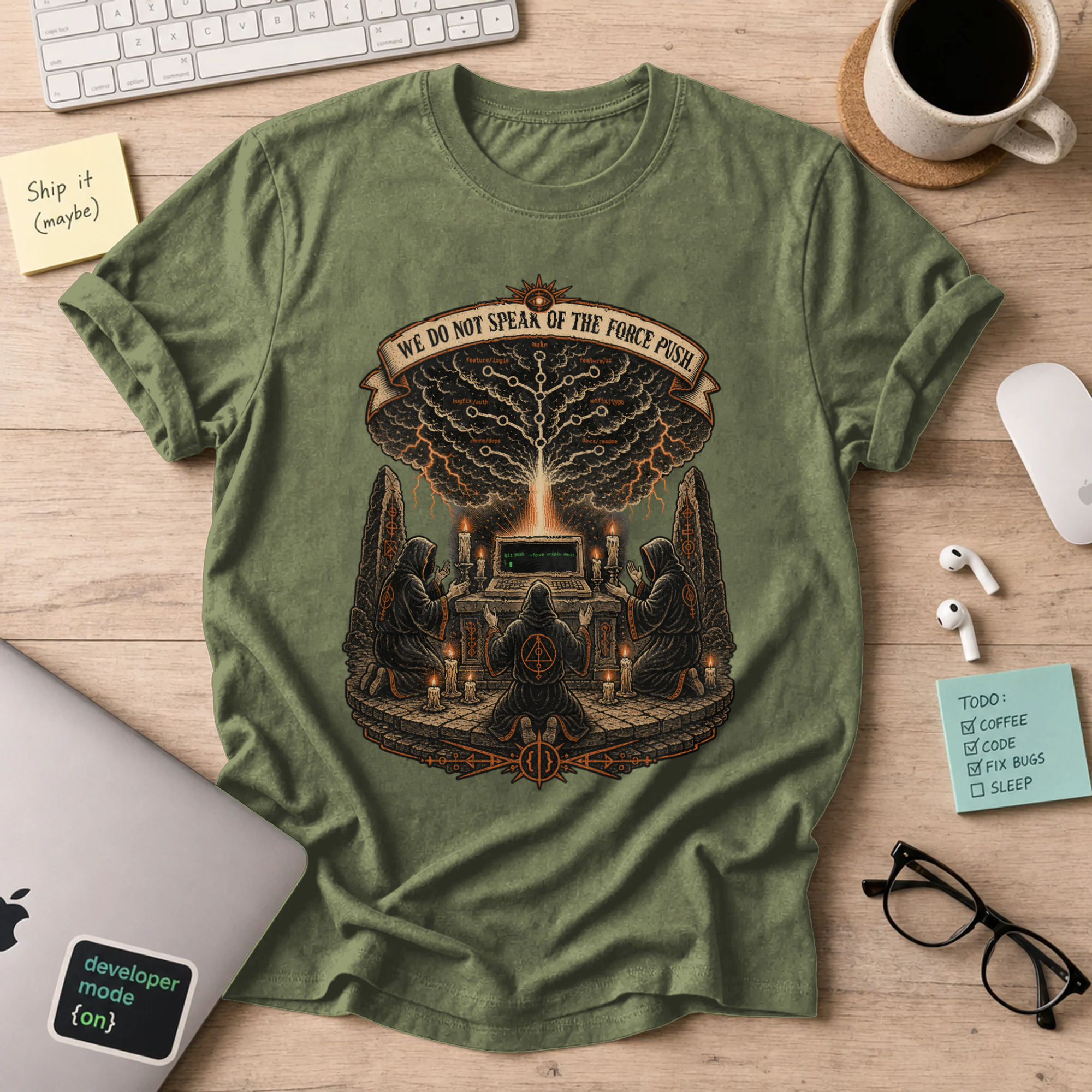 We Do Not Speak of the Force Push Shirt — Military Green