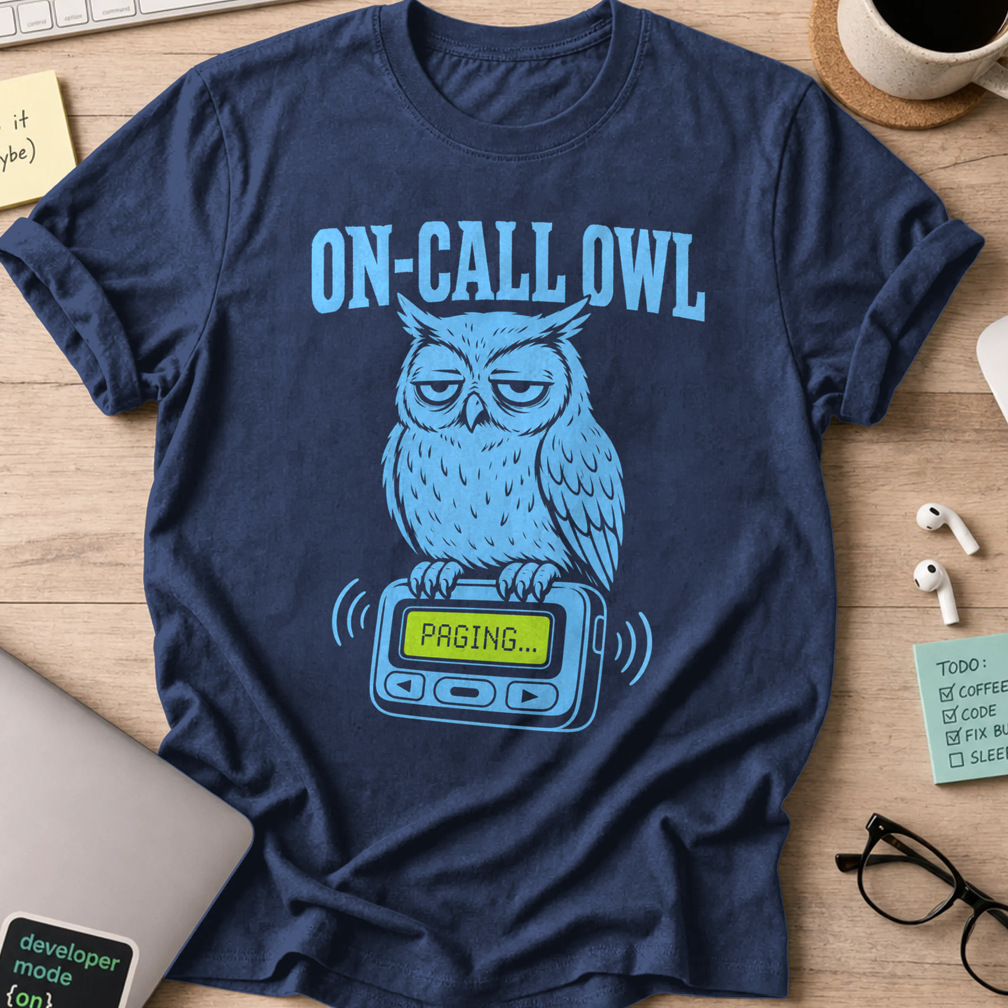 On-Call Owl Shirt — Navy