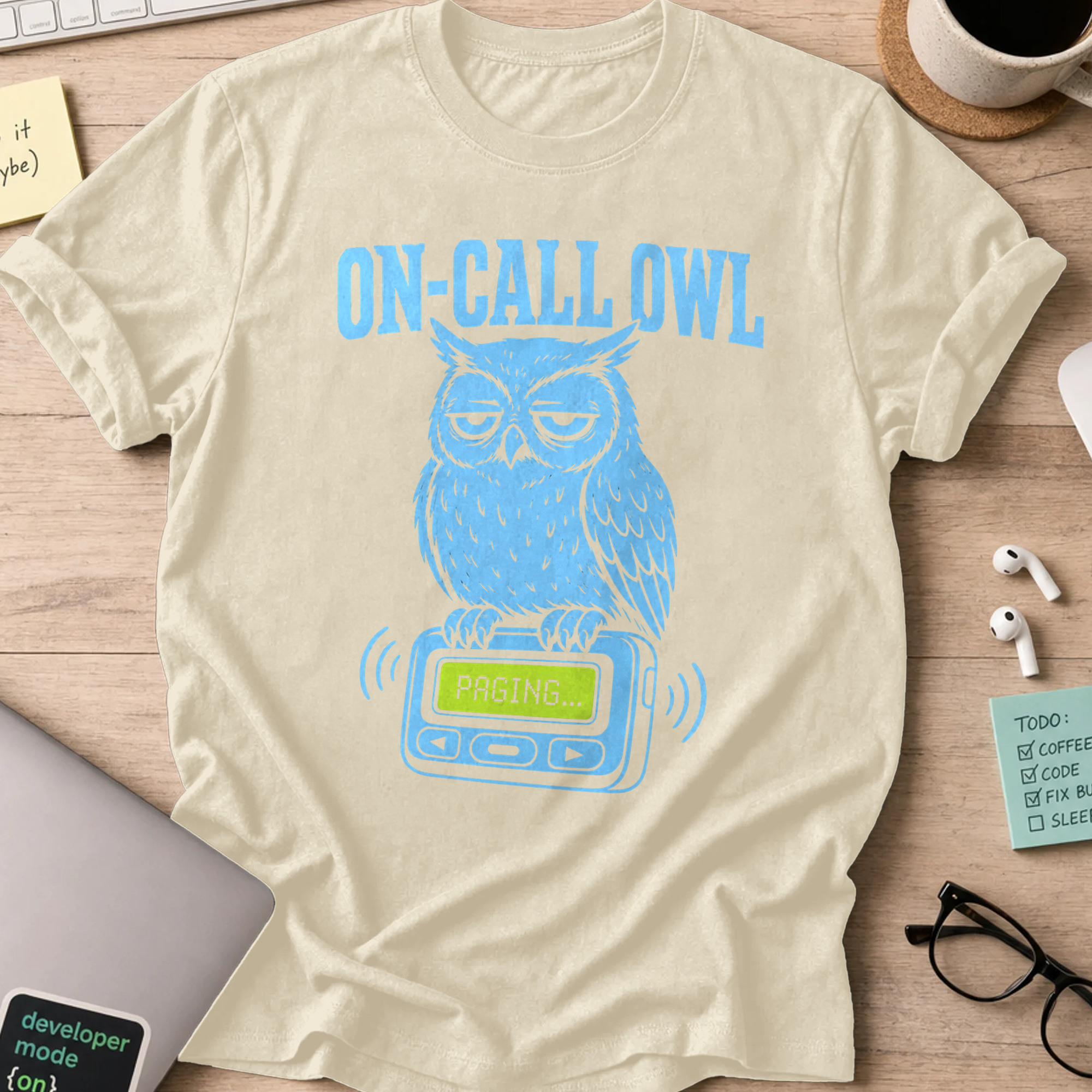 On-Call Owl Shirt — Natural